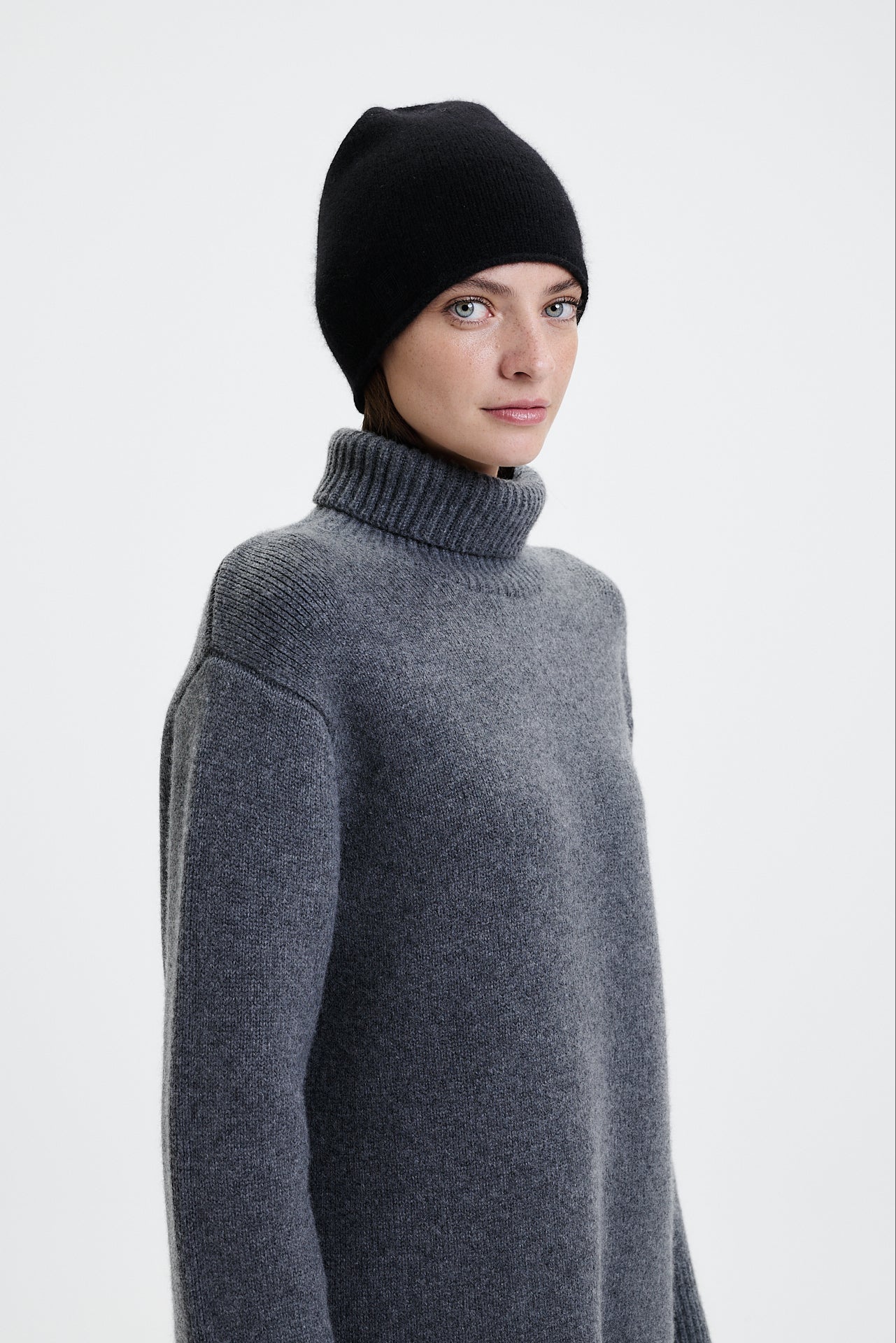 Cashmere Fine Beanie Black