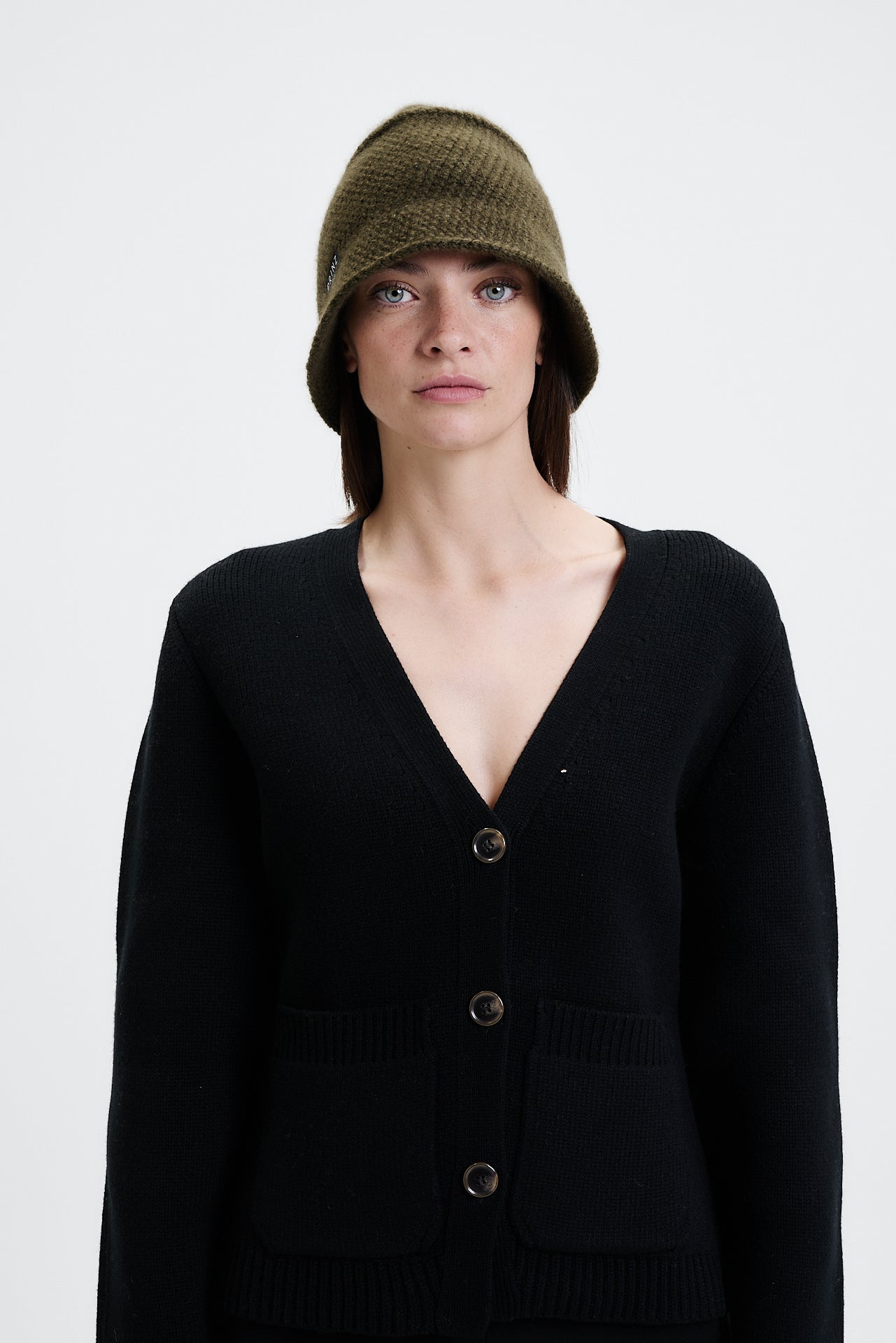 Cashmere Bucket Hat Hand Crochet Green