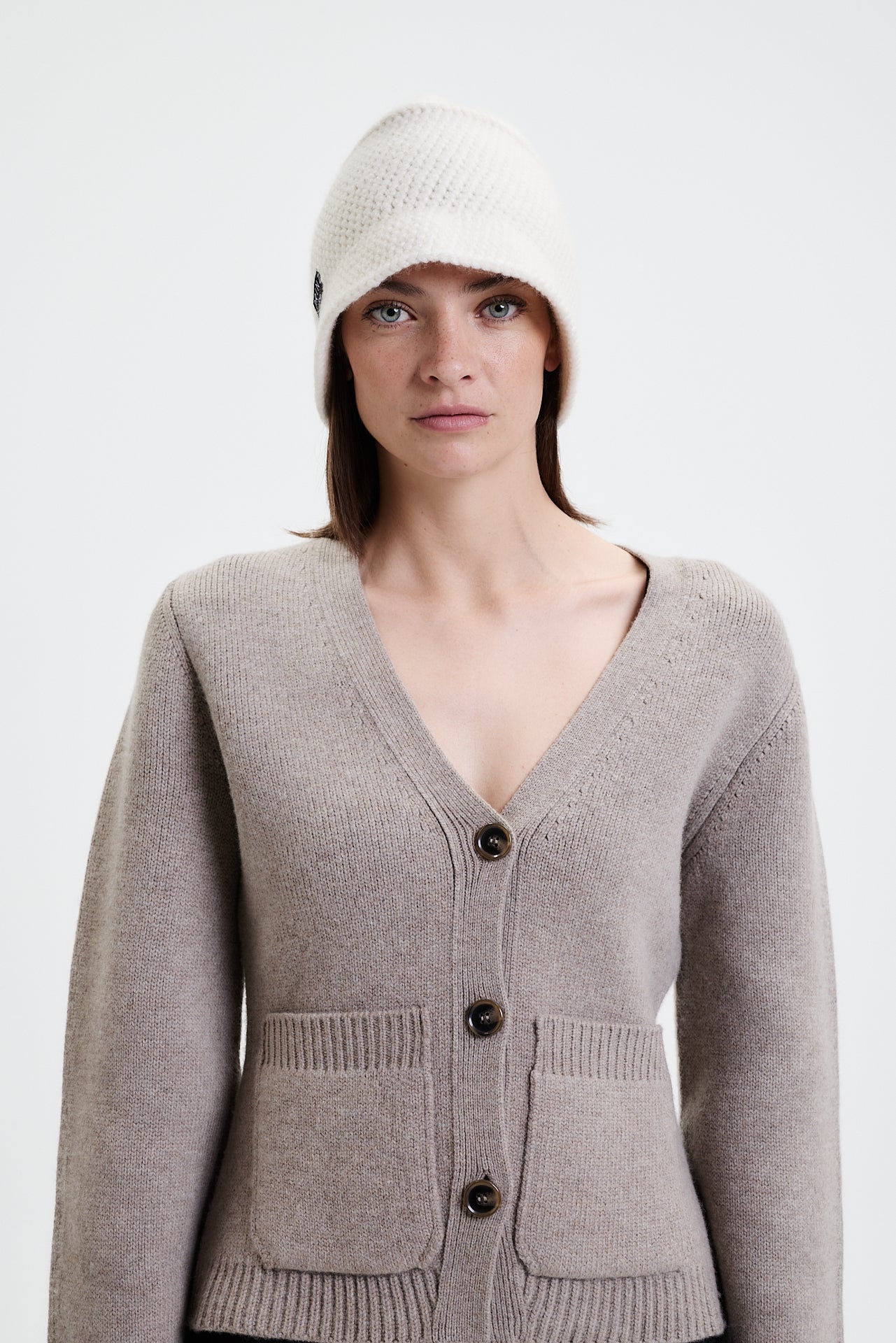 Cashmere Handmade Bucket Hat White