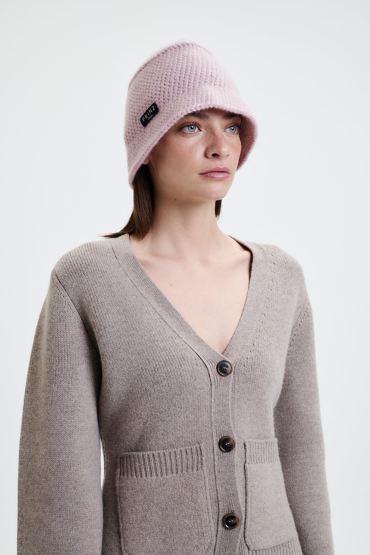 Cashmere Handmade Bucket Hat Rose