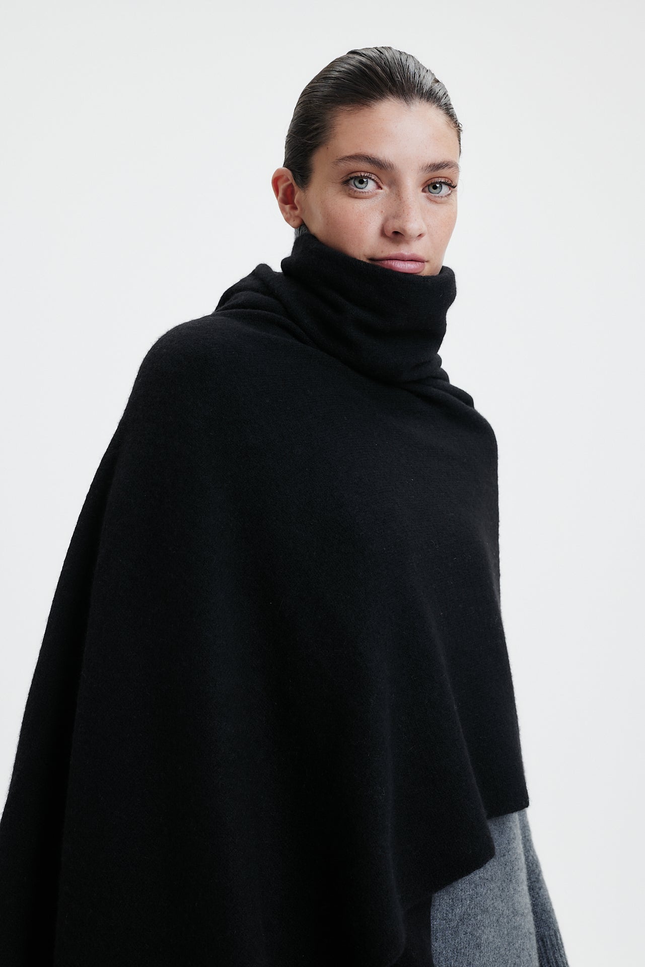 Kaschmir Schal Fine Knit Black