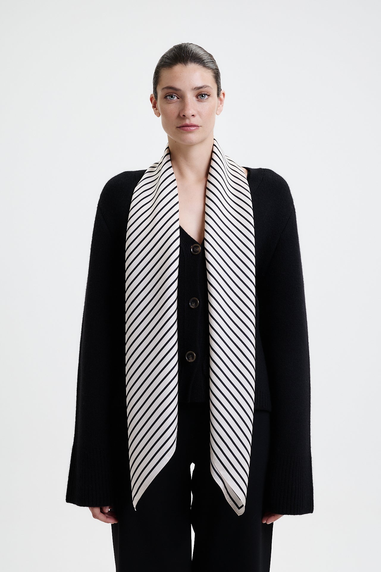 Silk Scarf Squares 123 Off-White