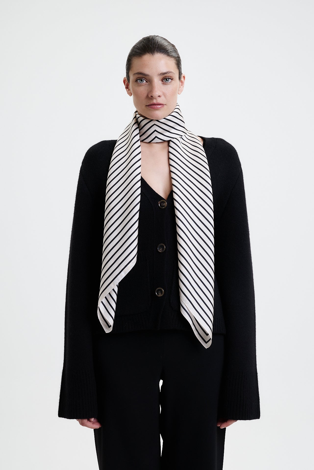 Silk Scarf Squares 123 Off-White
