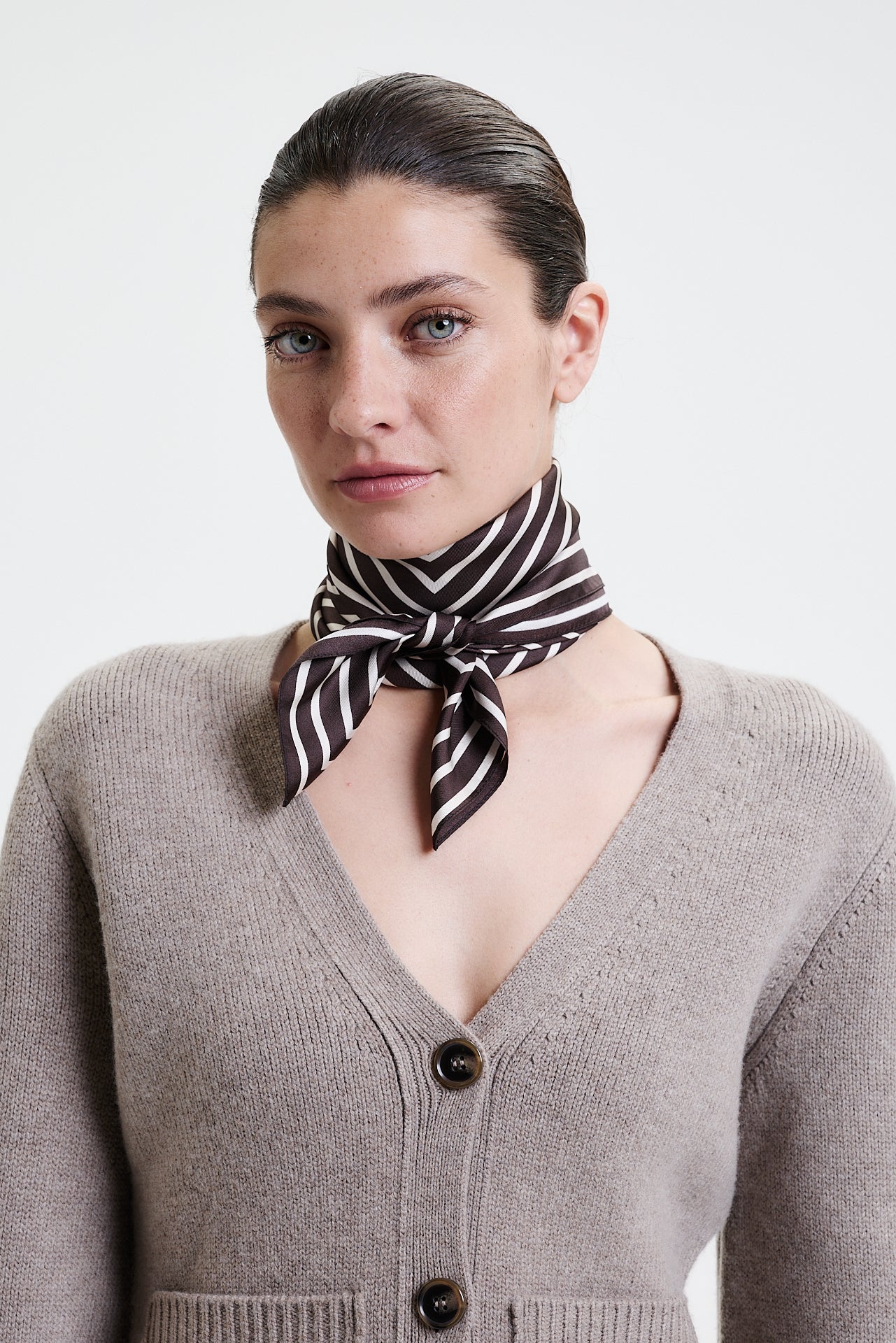 Silk Scarf Squares 70 Chocolate