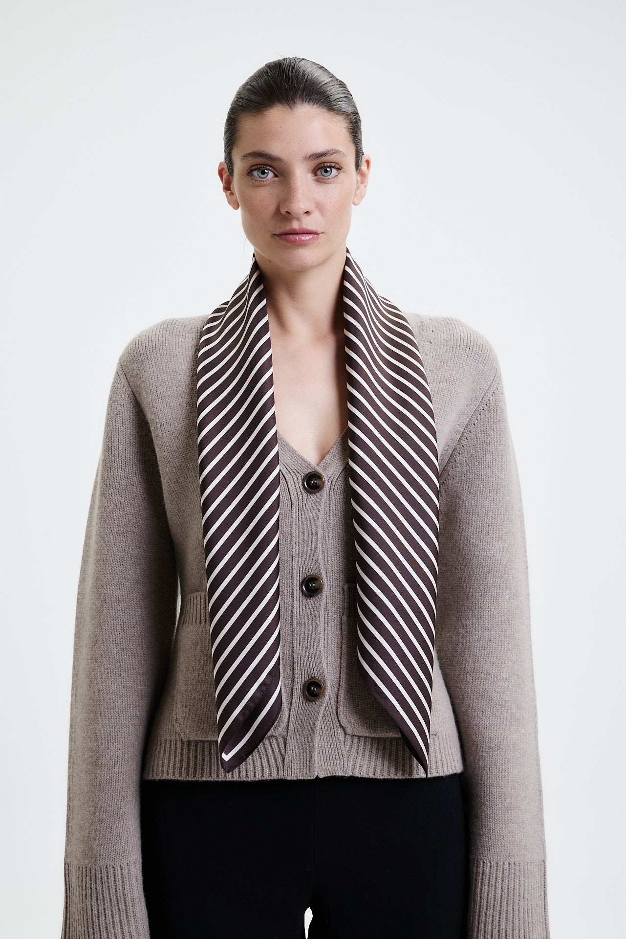 Silk Scarf Squares 90 Chocolate