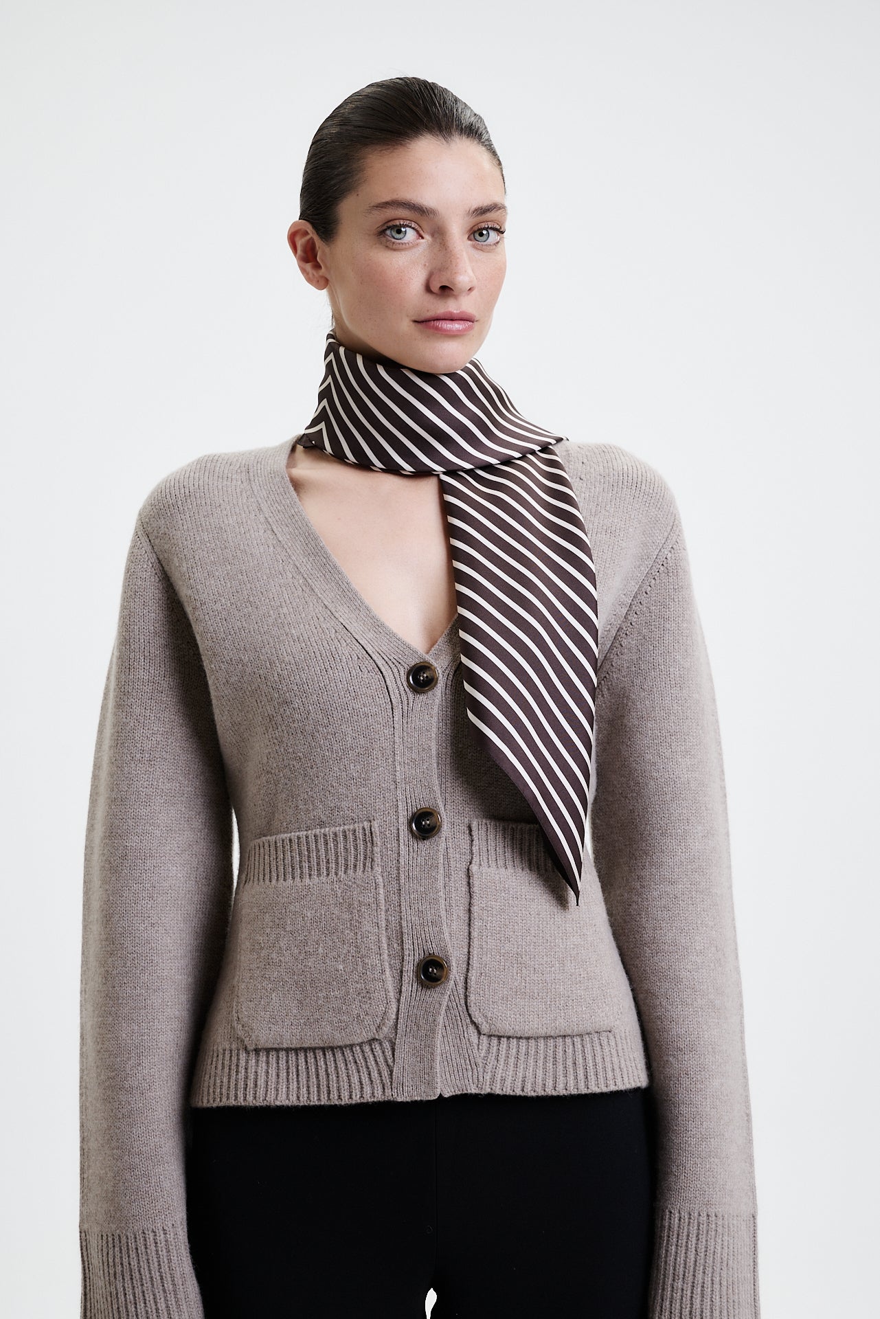 Silk Scarf Squares 90 Chocolate