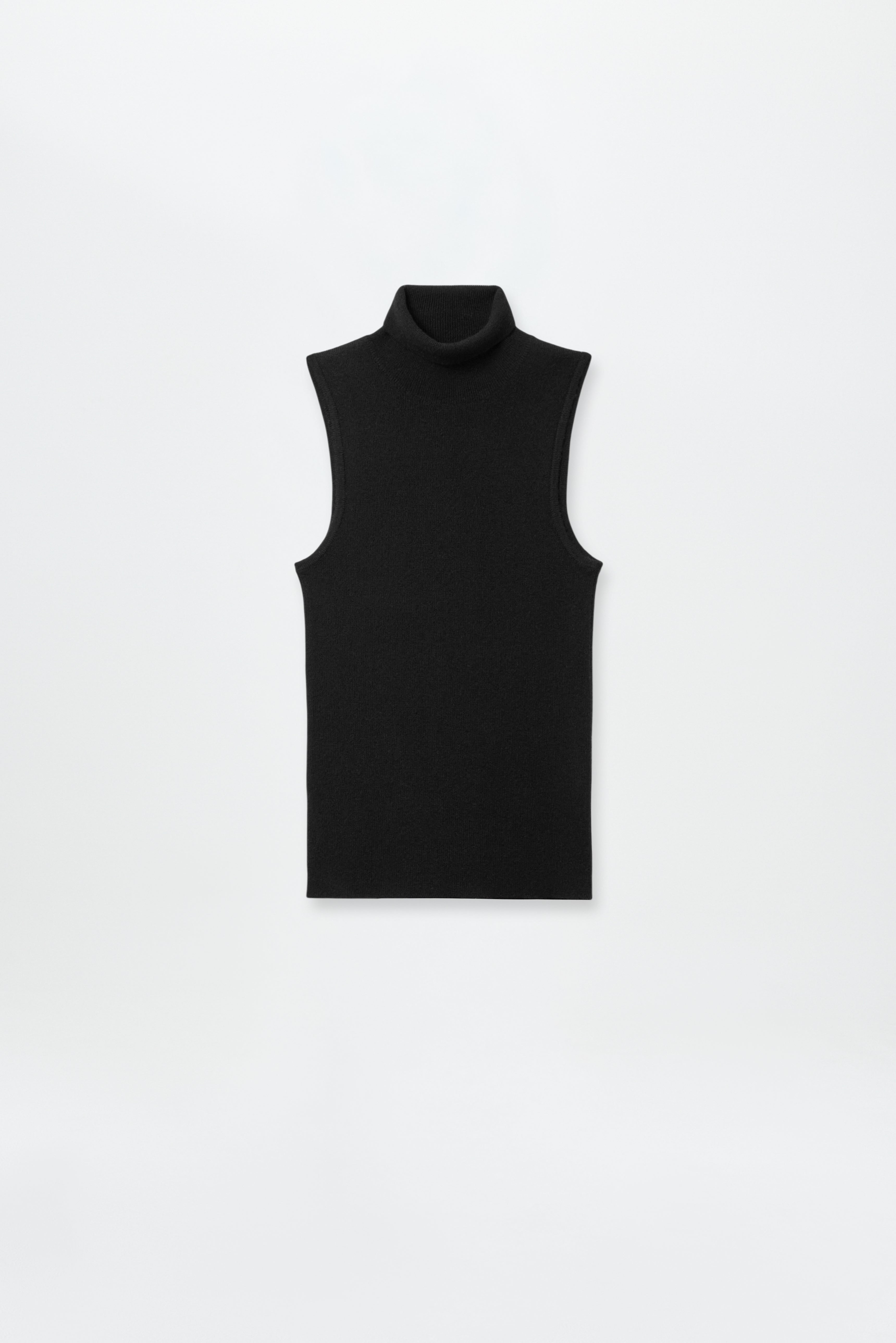 Rib Turtleneck Top Black