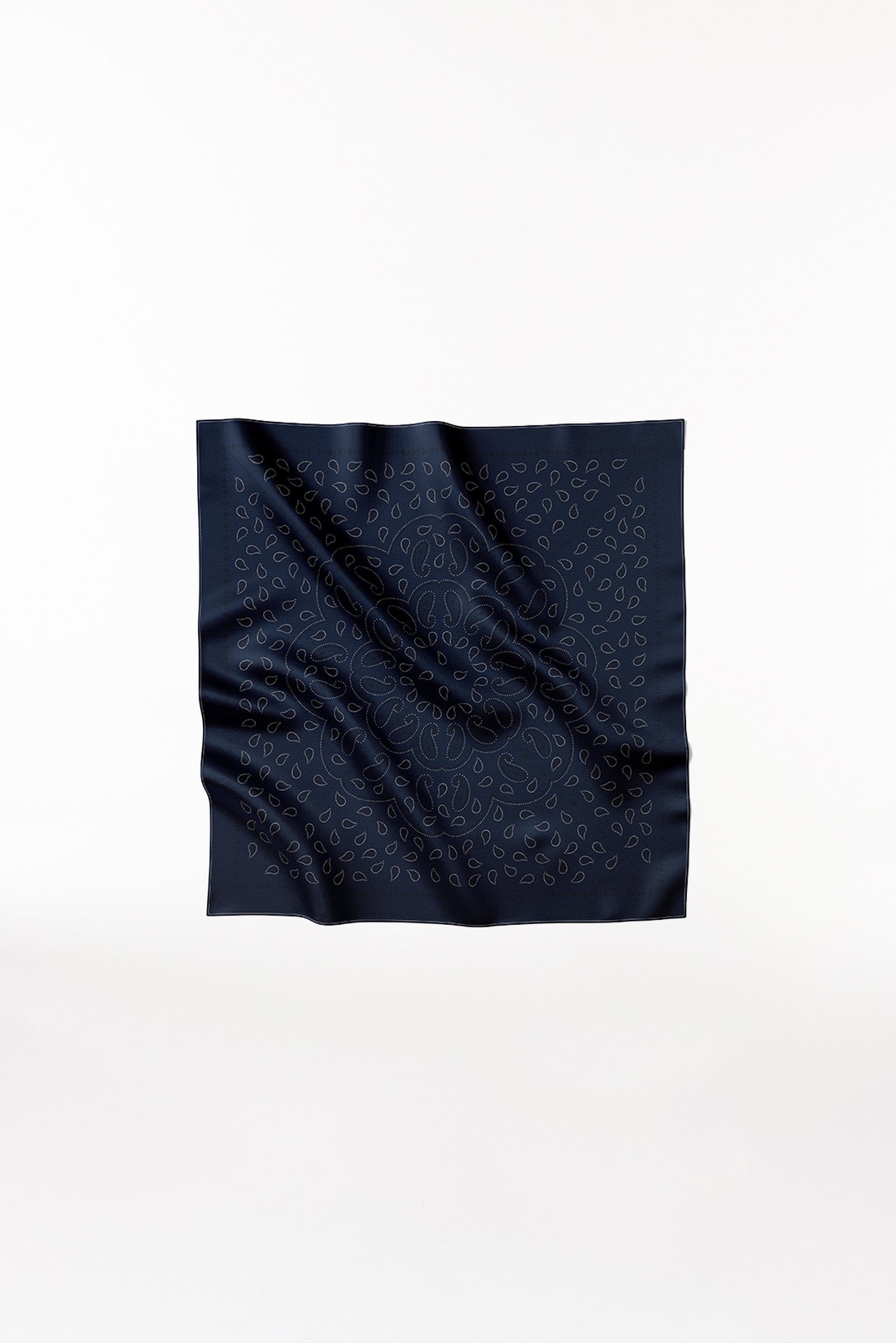 Silk Scarf Paisley 70 Dark Blue