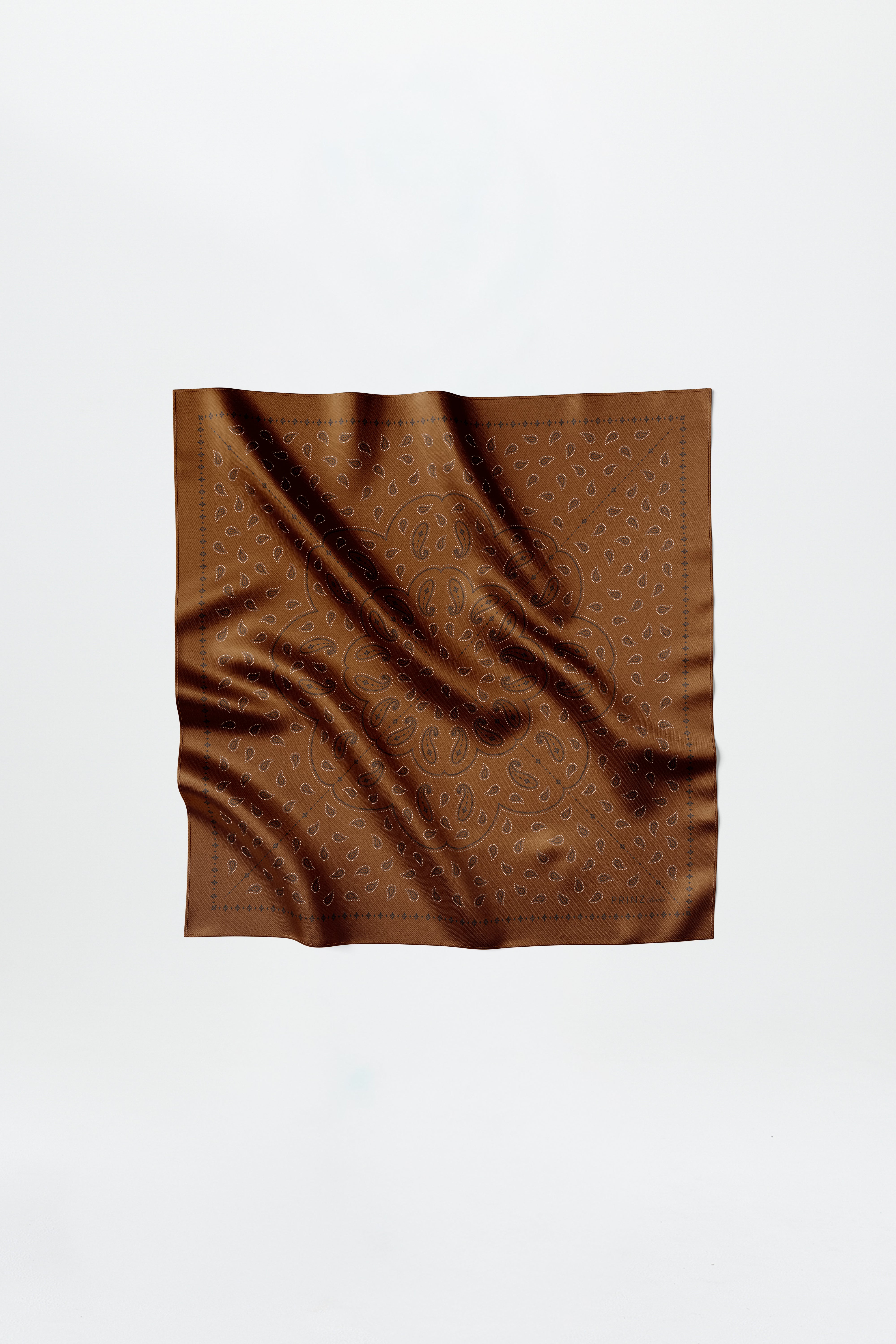 Silk Scarf Paisley 70 Burnt Orange