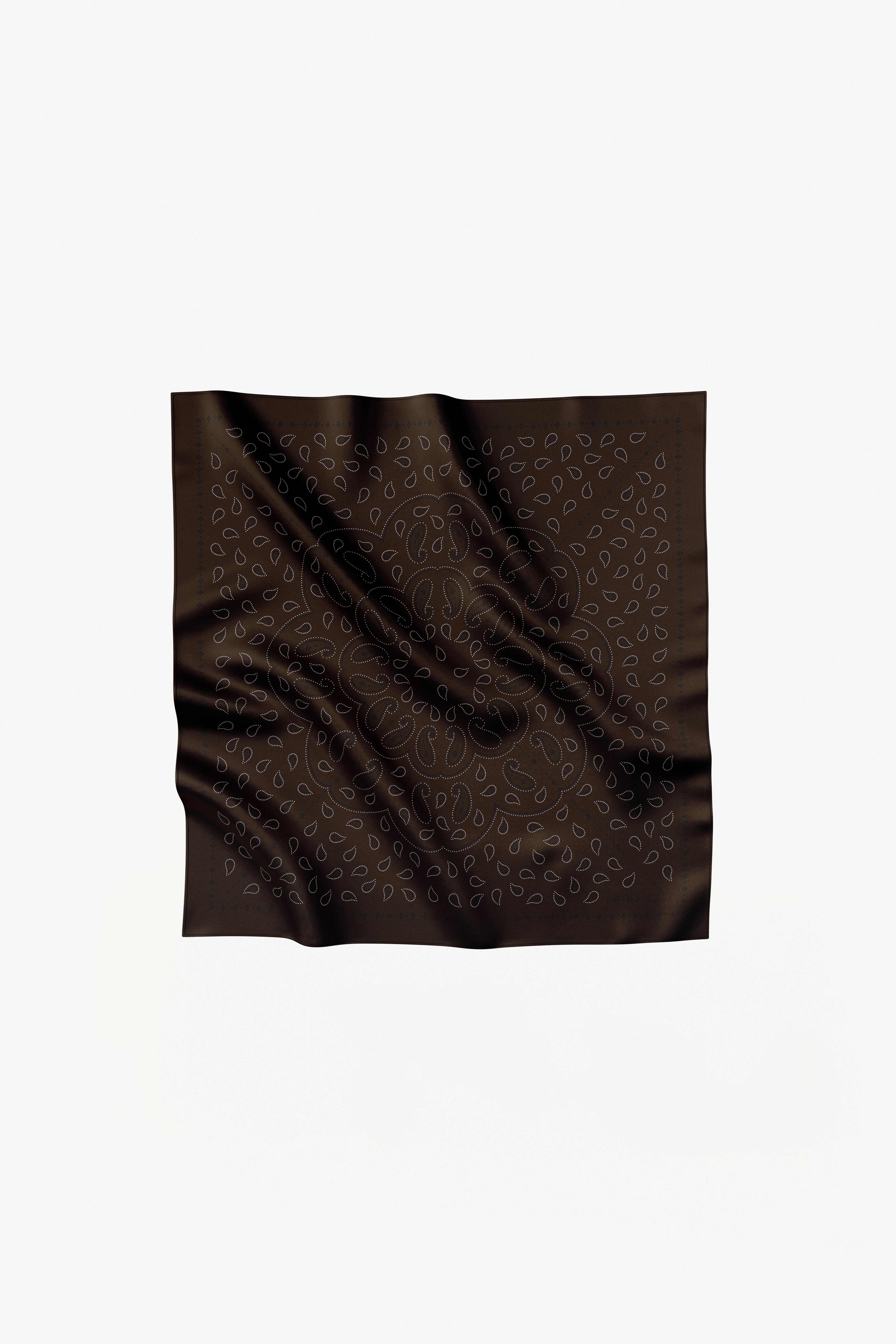 Silk Scarf Paisley 70 Chocolate