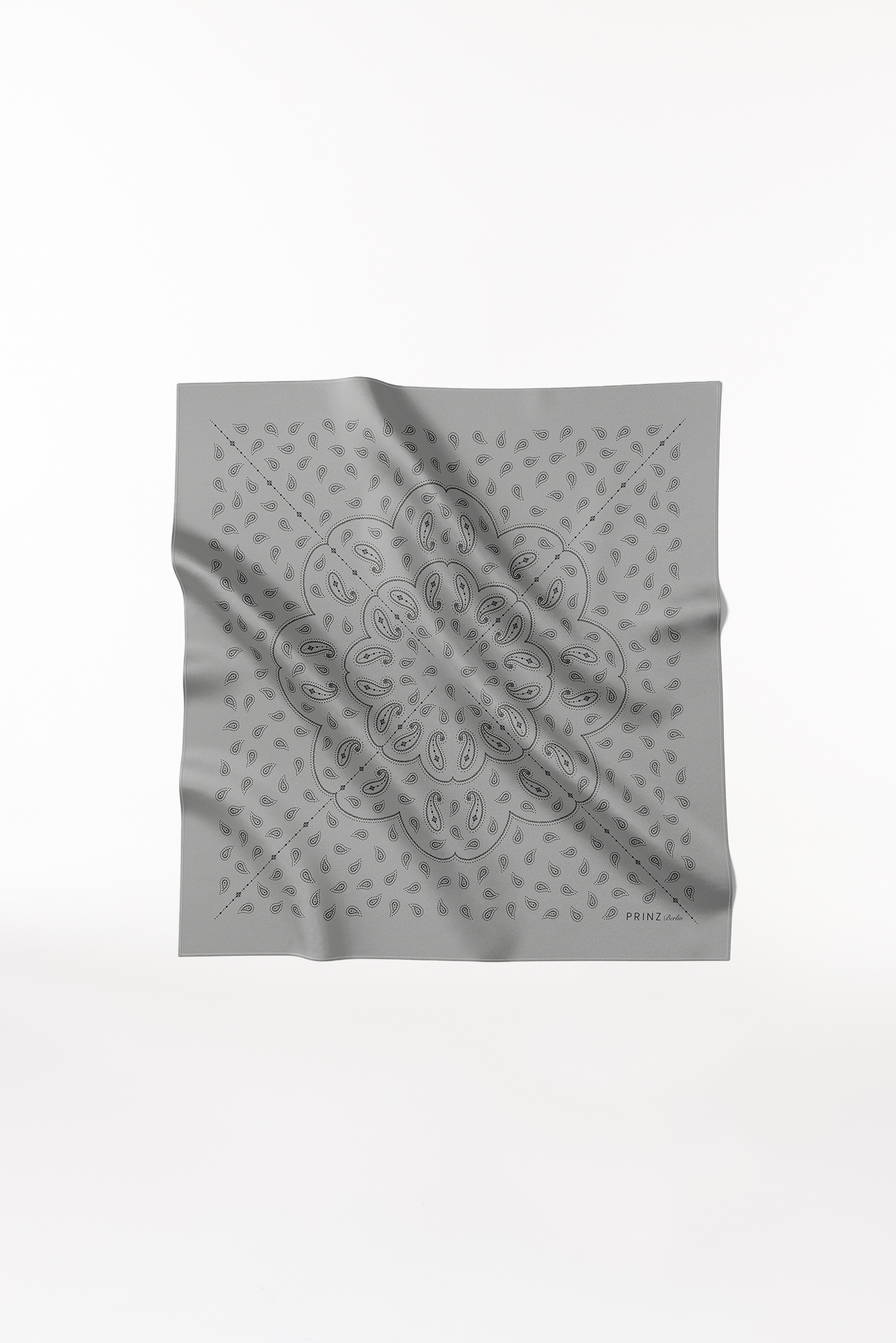 Seidentuch Paisley 90 Grey