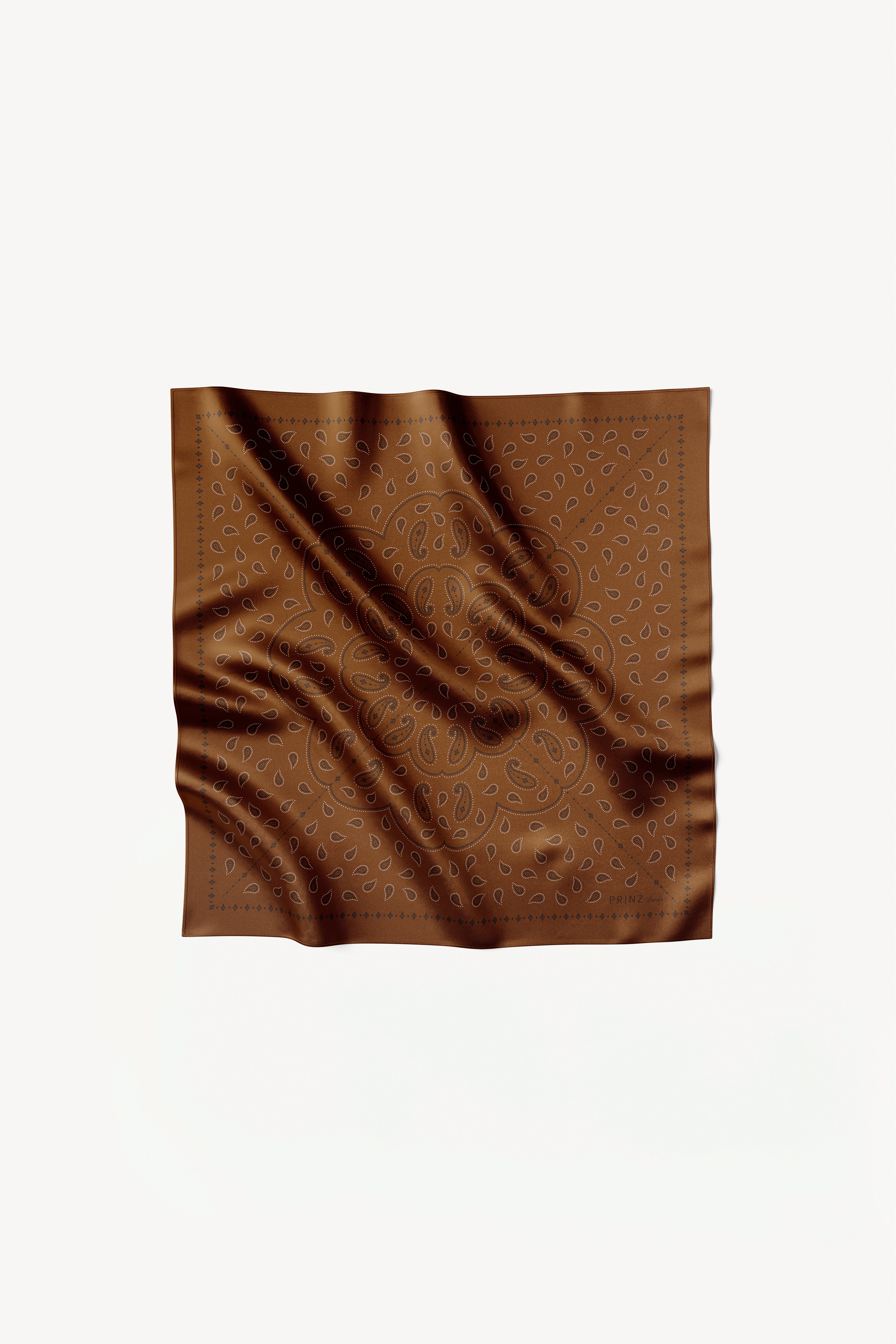 Silk Scarf Paisley 70 Burnt Orange