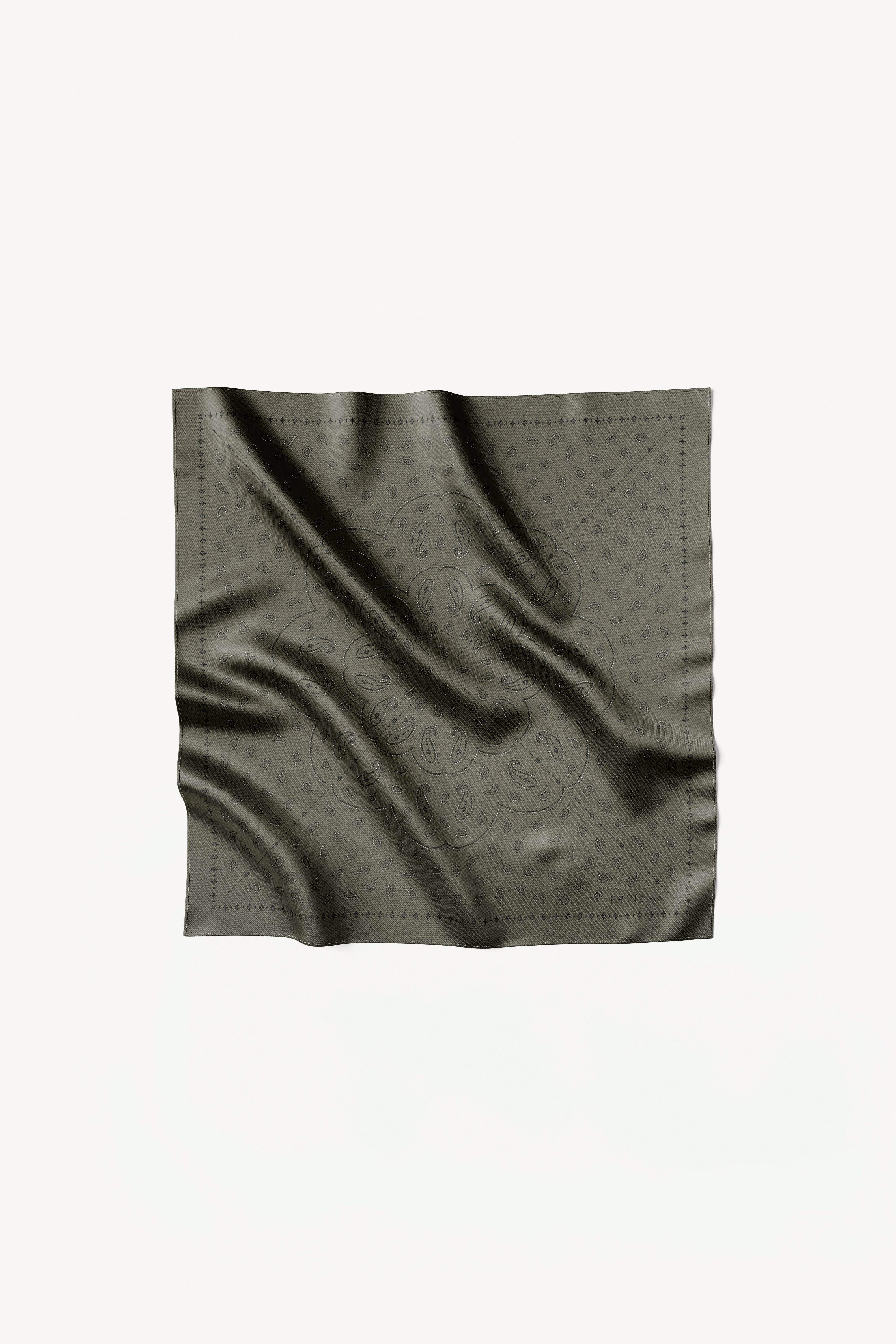 Silk Scarf Paisley 70 Forest