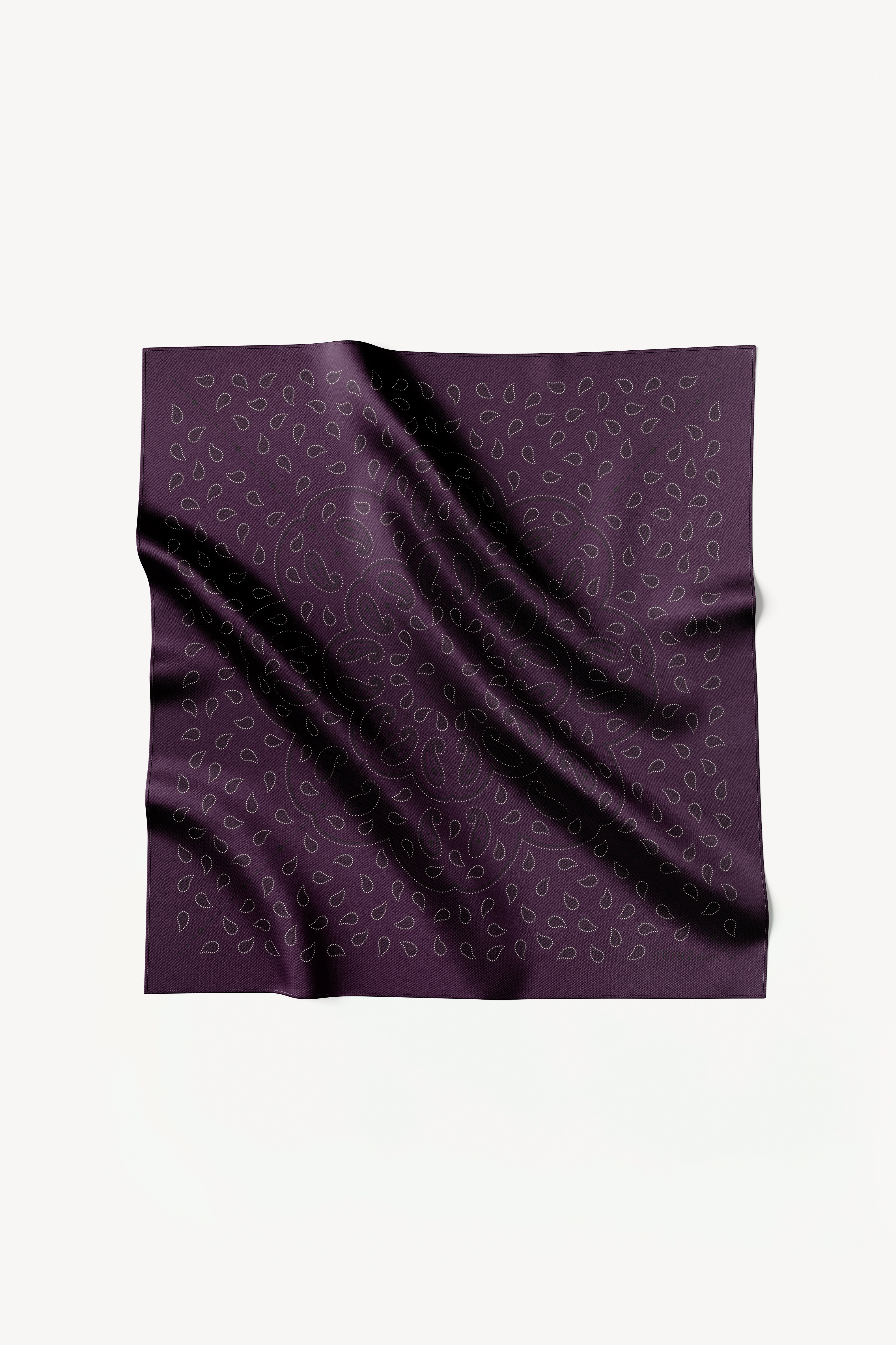 Silk Scarf Paisley 90 Aubergine