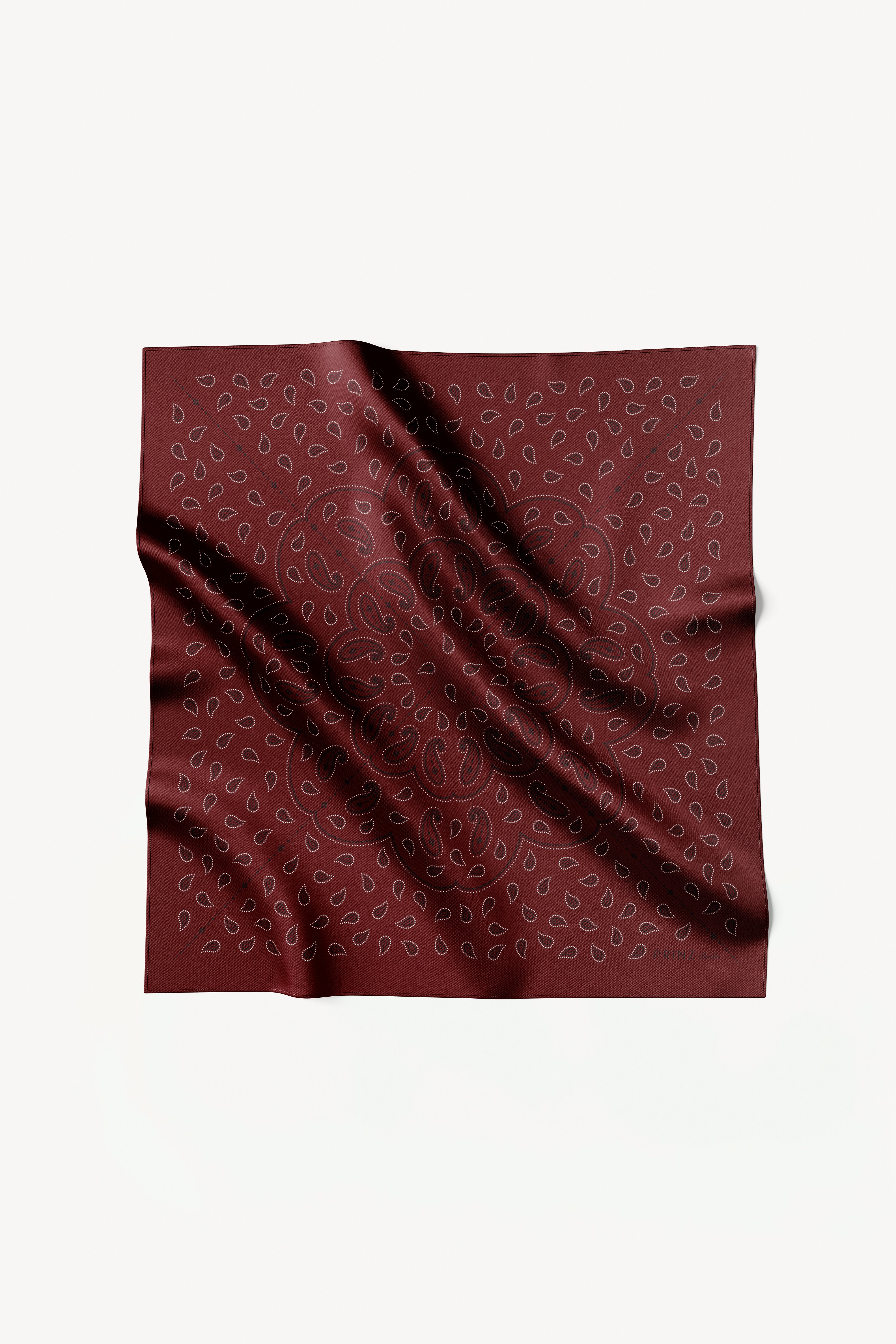 Silk Scarf Paisley 90 Bordeaux