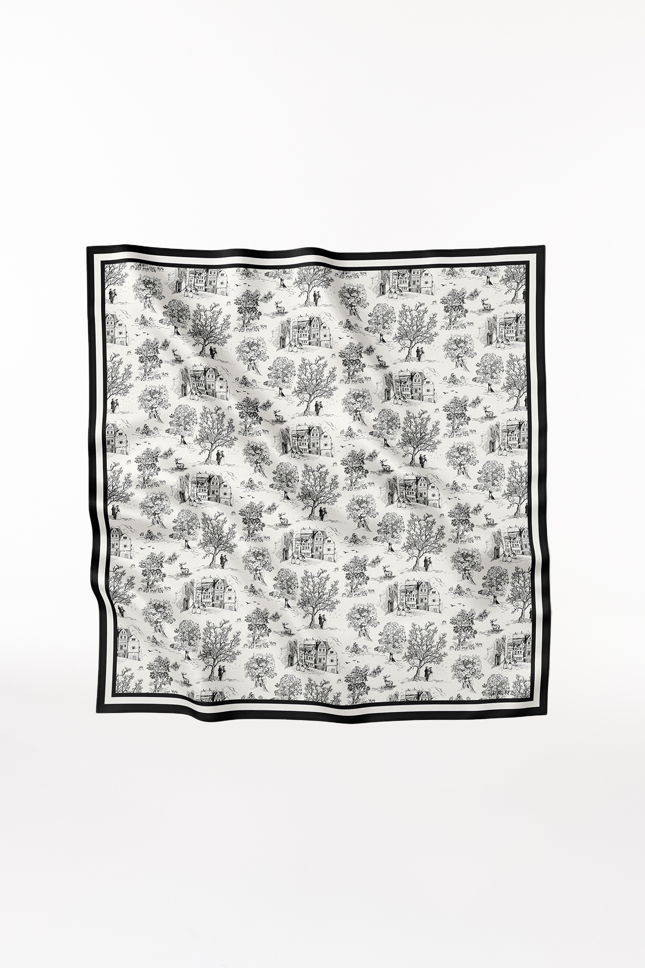Seidentuch Toile Valentine 123 White