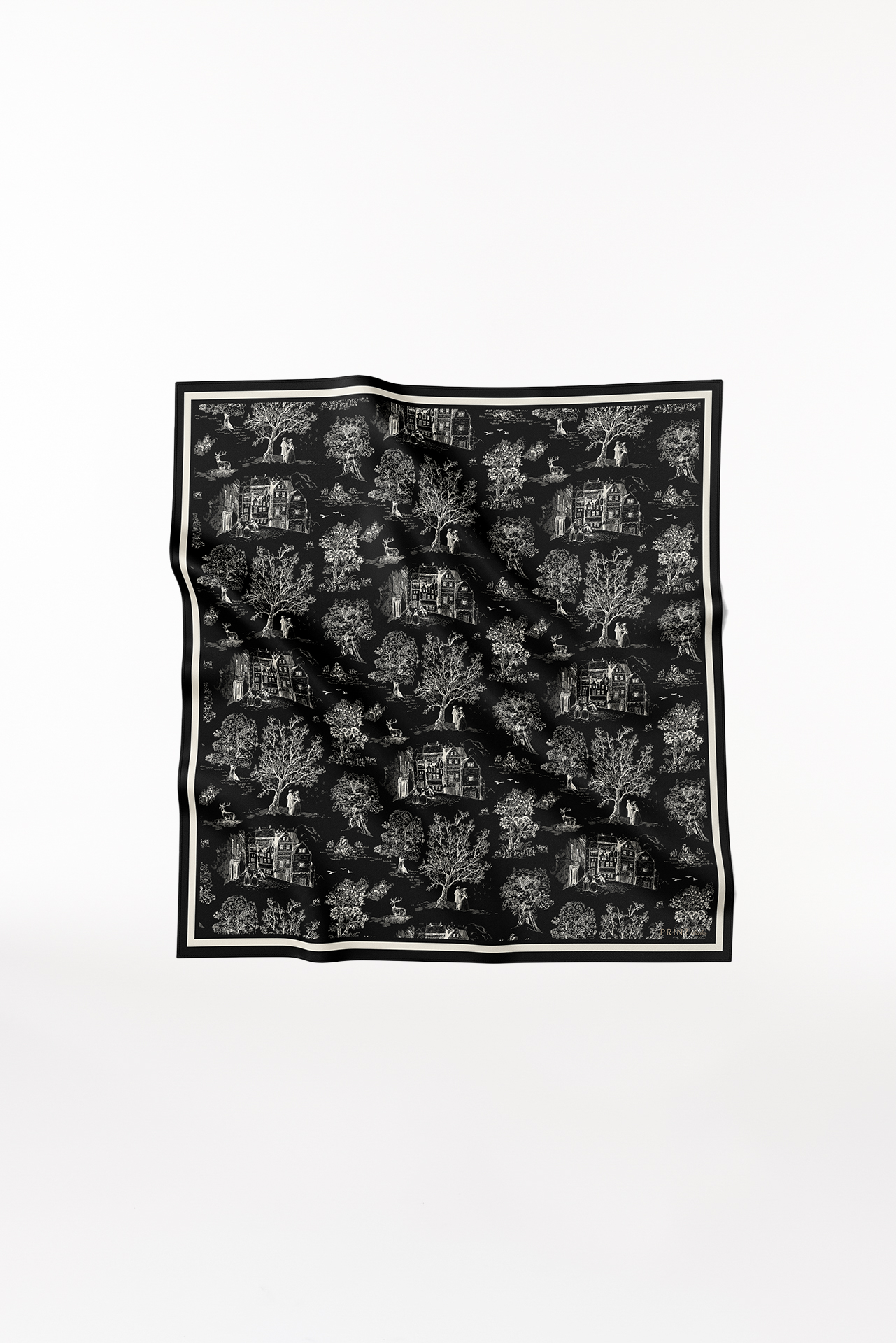 Seidentuch Toile Valentine 90 Black