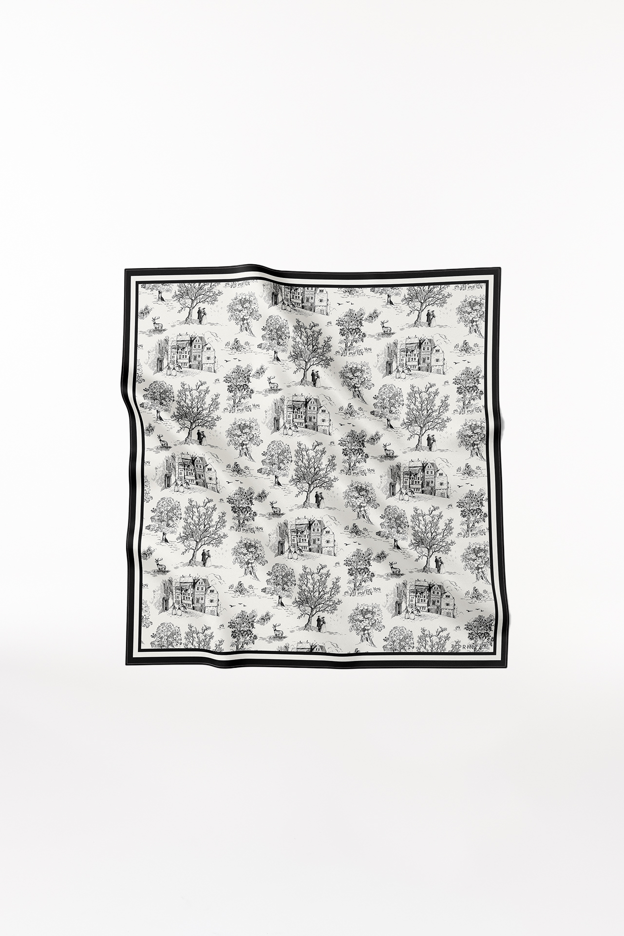Seidentuch Toile Valentine 90 Weiß