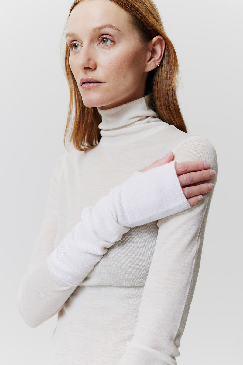 Prinz Berlin Kaschmir Arm Warmers Fine Knit Off-White