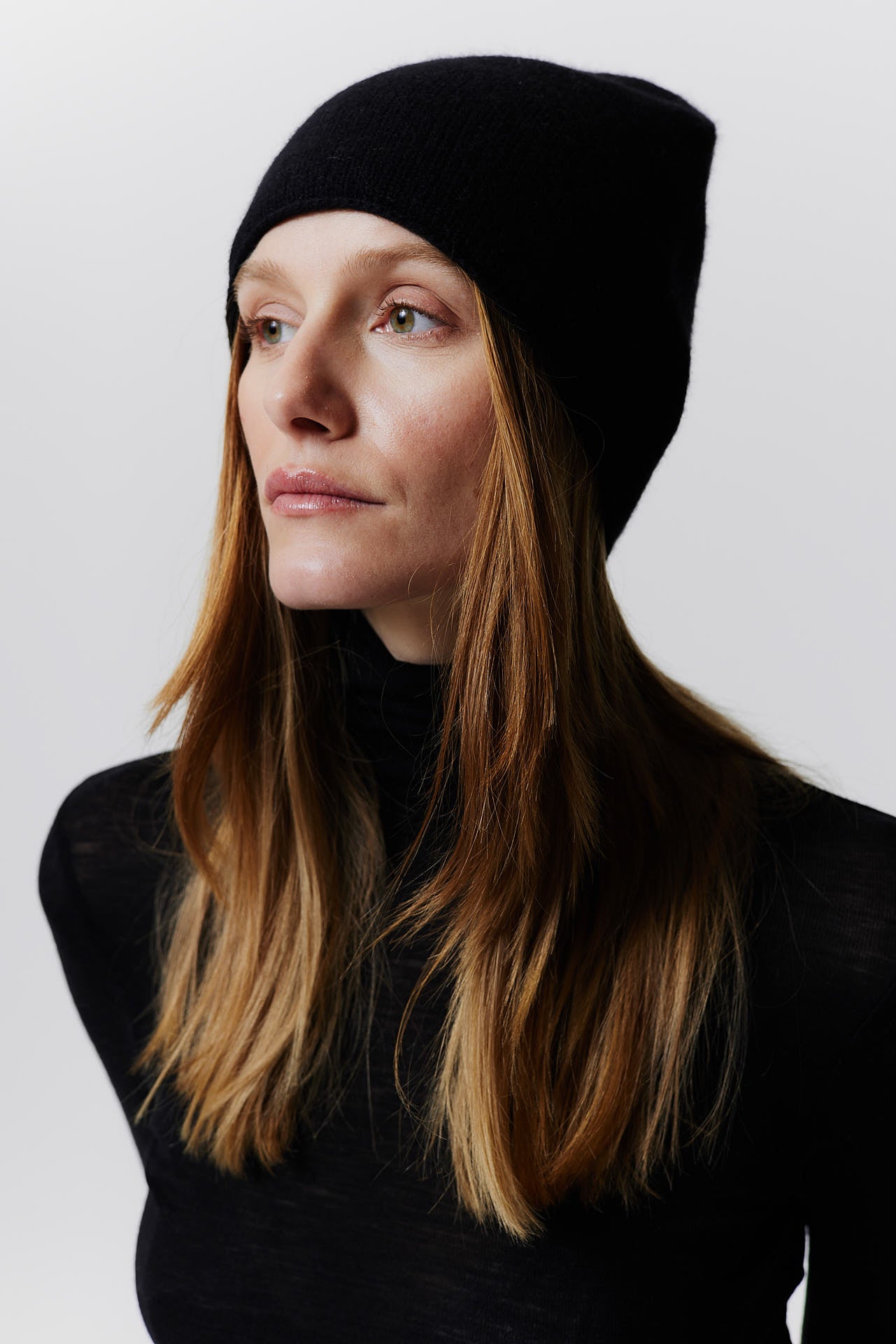 Cashmere Beanie Fine Knit Black