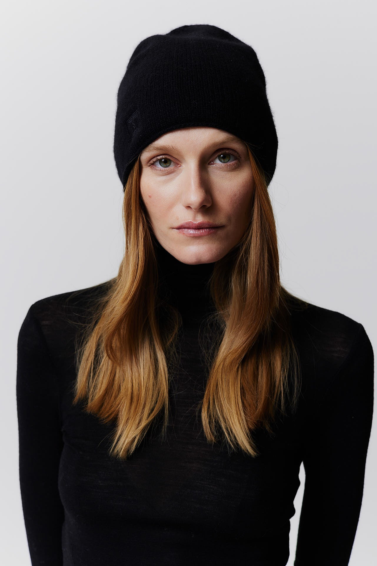 Cashmere Beanie Fine Knit Black