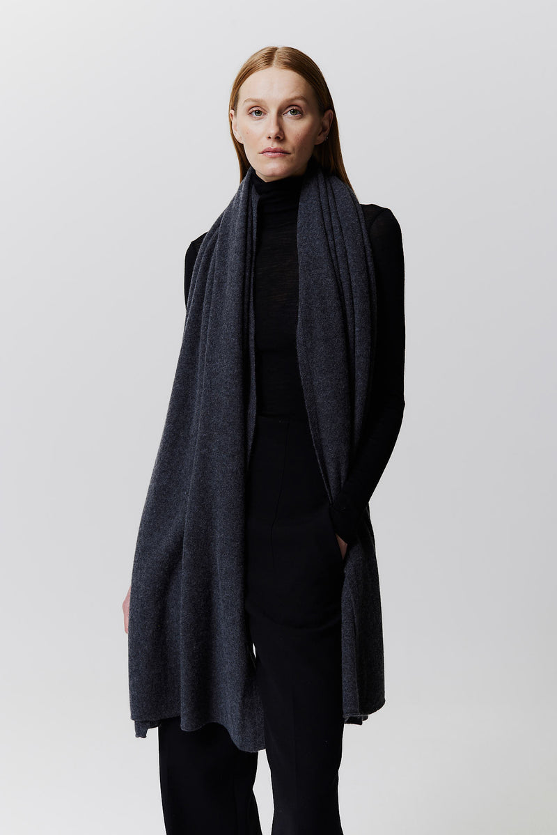 Prinz Berlin Kaschmir Schal Fine Knit Graphit