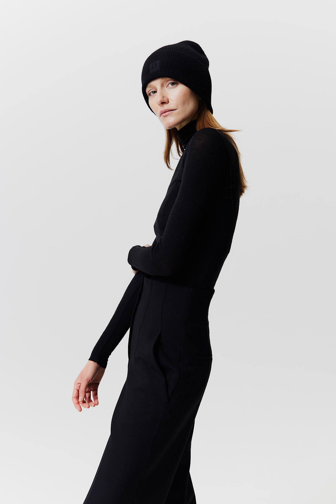 Kaschmir Beanie Classic Knit Schwarz