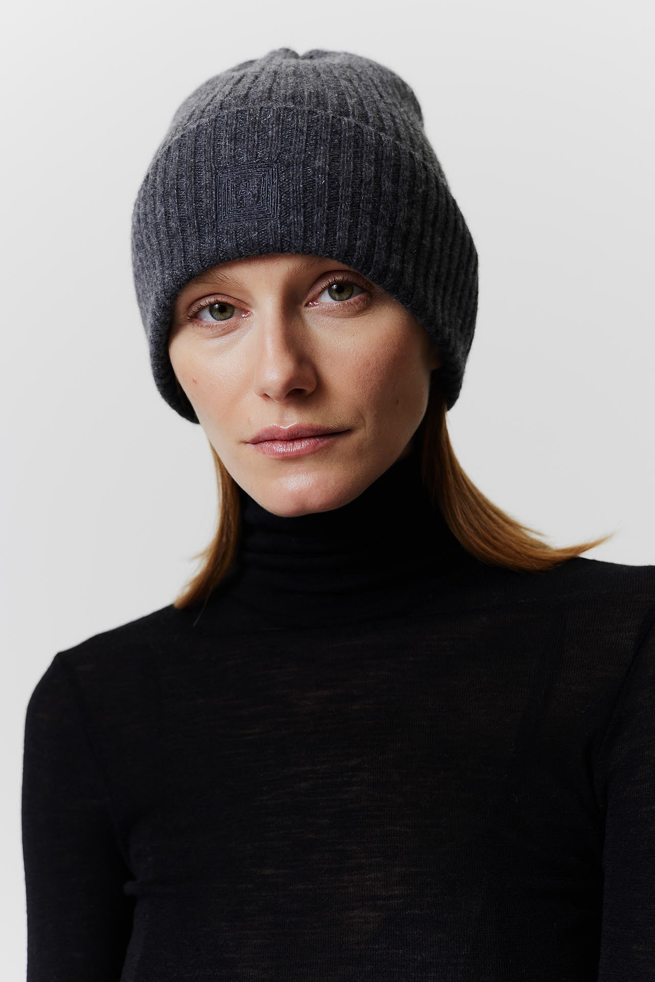 Kaschmir Beanie Rib Knit Graphit