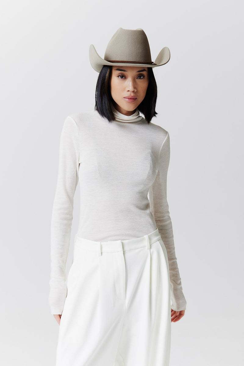 Prinz Berlin Merino Cowboy Hut Lifted Brim Taupe