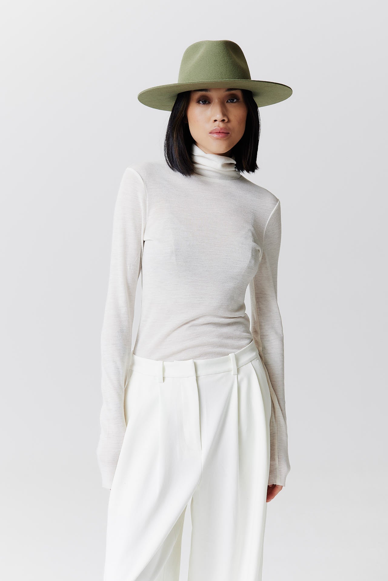 Merino Fedora Hut Classic Brim Pistachio