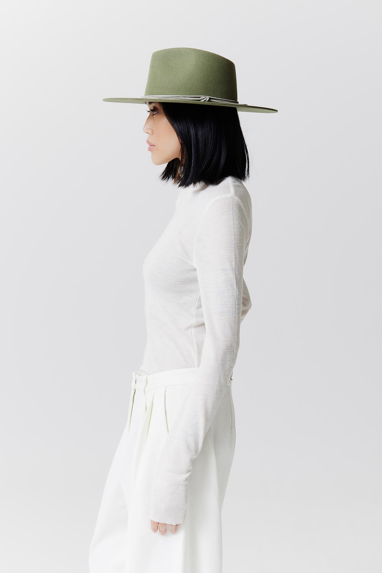 Merino Fedora Hut Classic Brim Pistachio