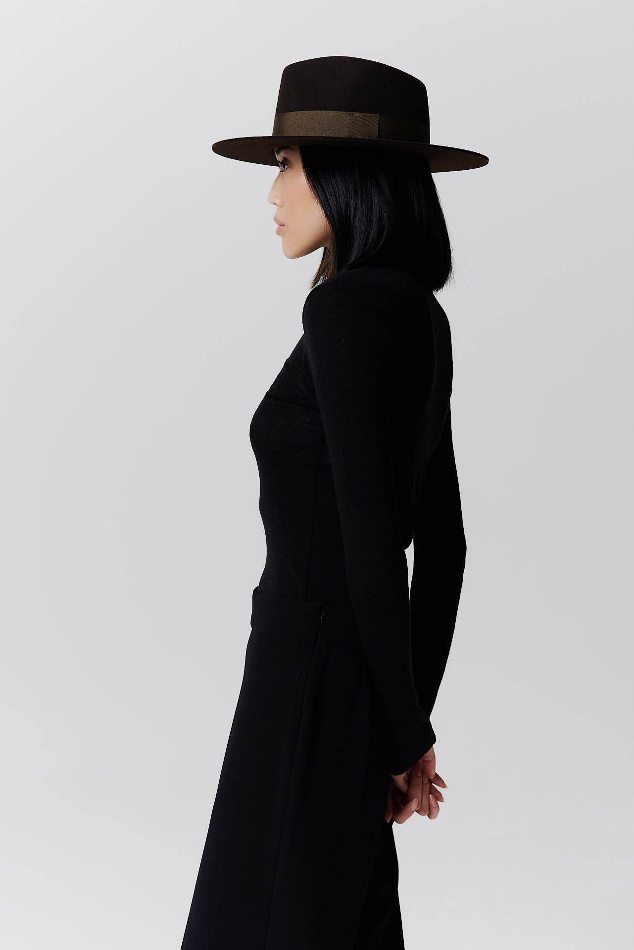 Merino Fedora Hut Short Brim Chocolate