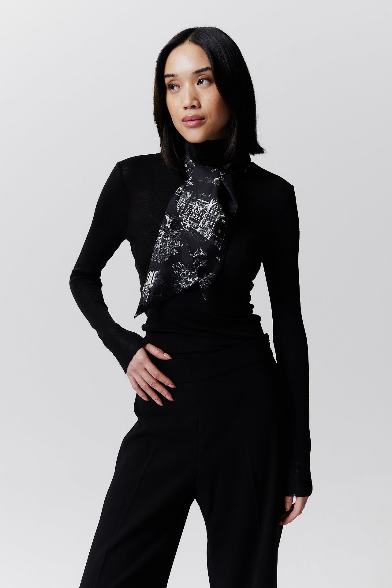 Silk Bandeau Toile Valentine Black