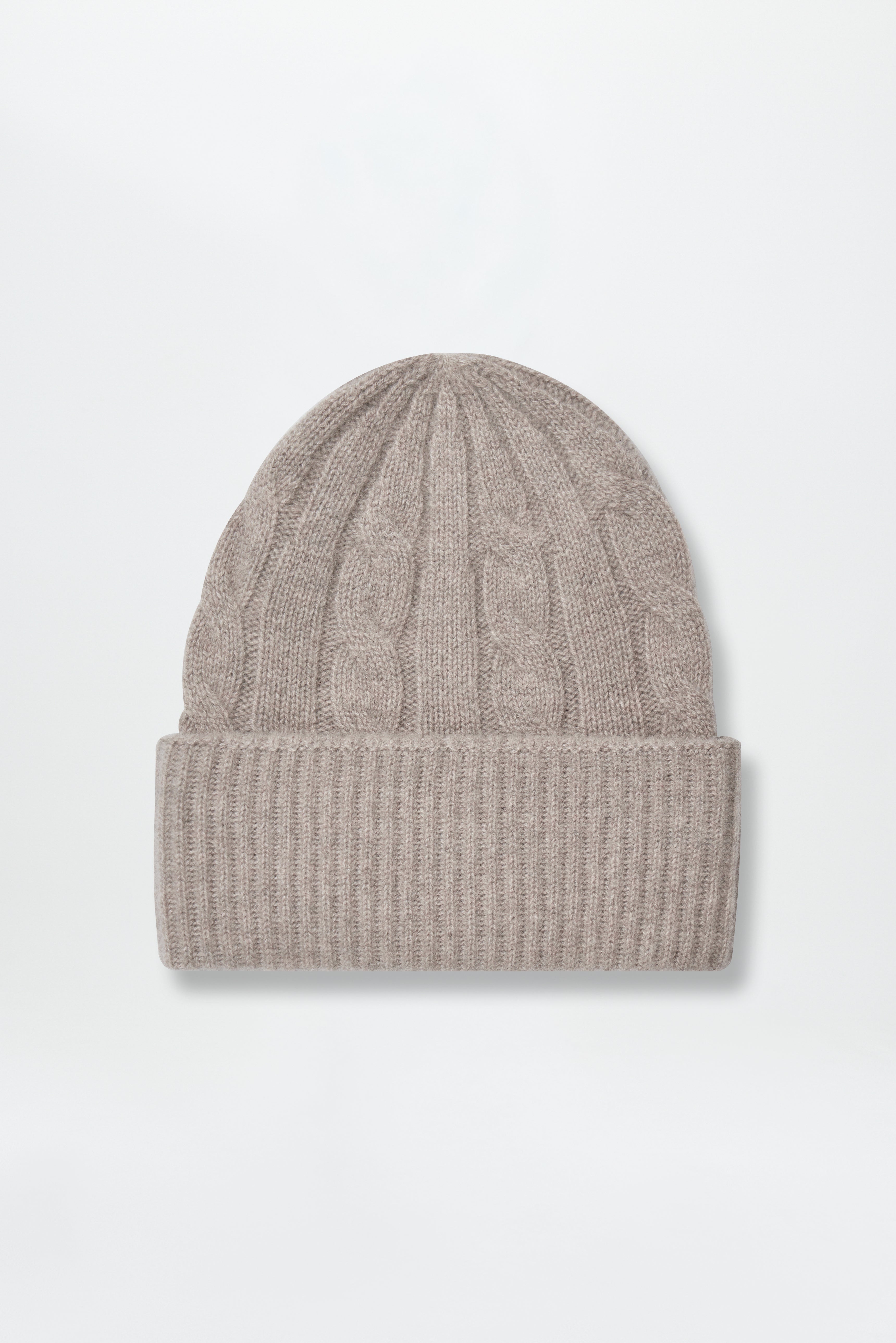 Cashmere Cable Beanie Taupe
