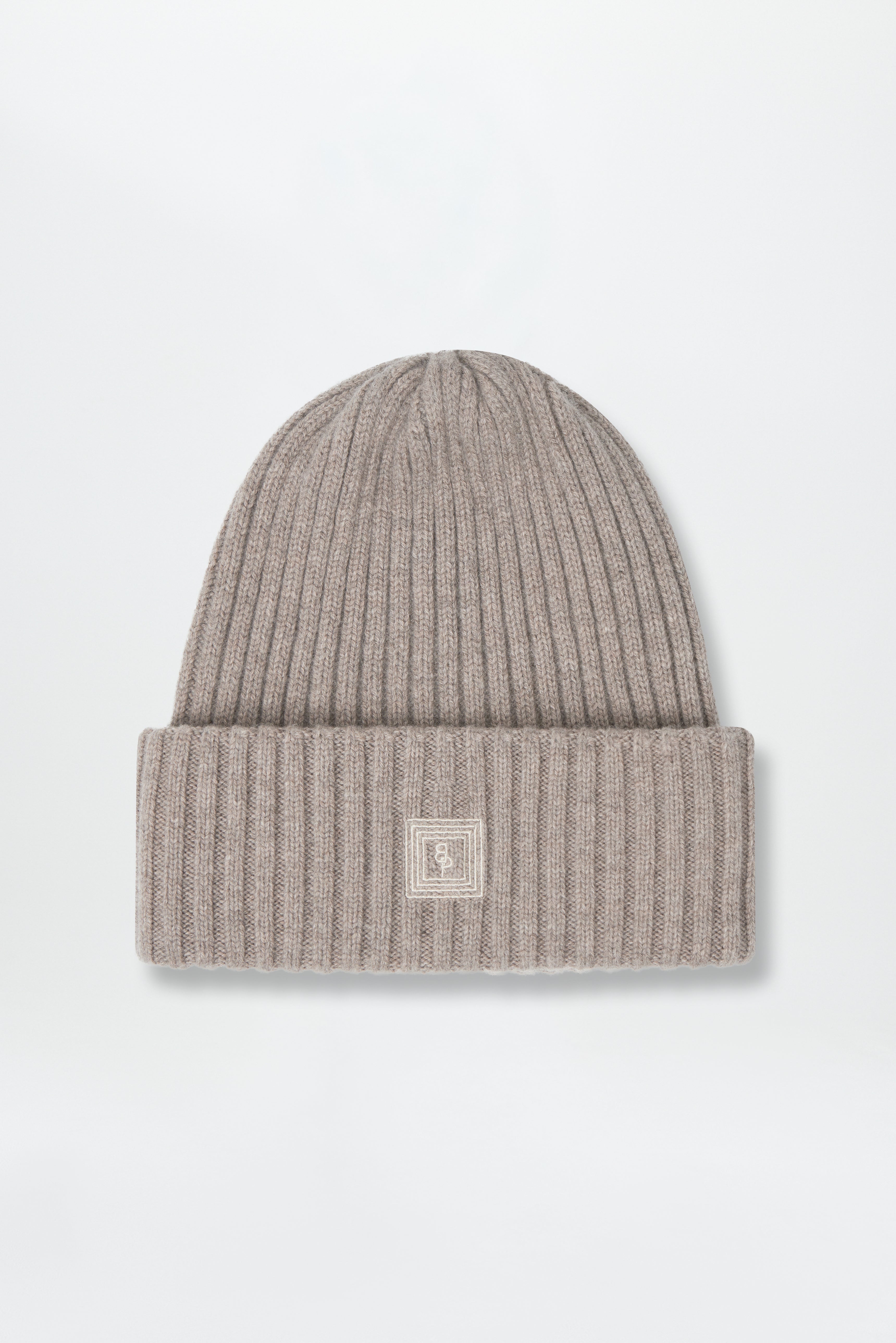 Cashmere Rib Beanie Taupe