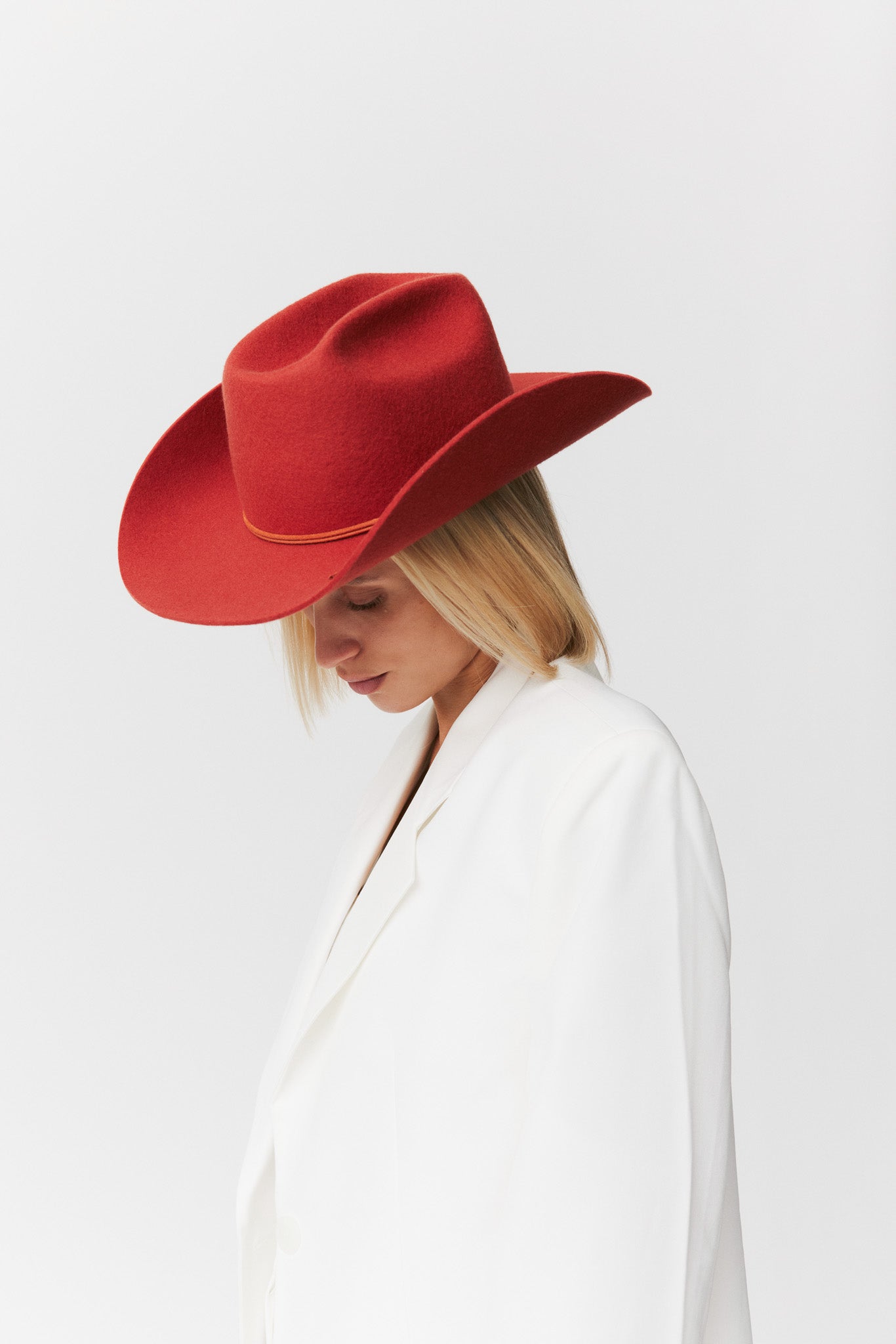 Merino Cowboy Hut Lifted Brim Kupfer