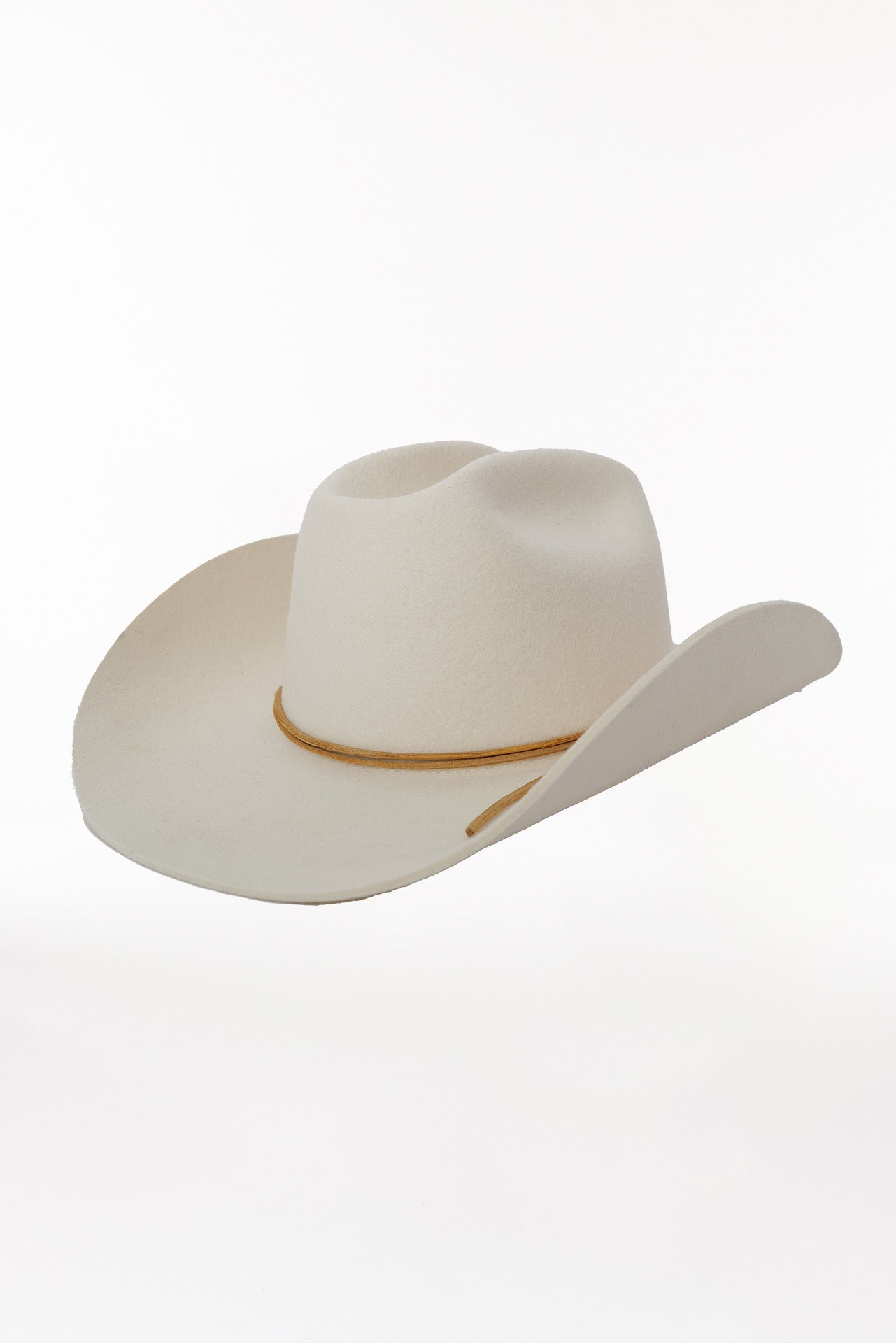 Merino Cowboy Hat Lifted Brim White