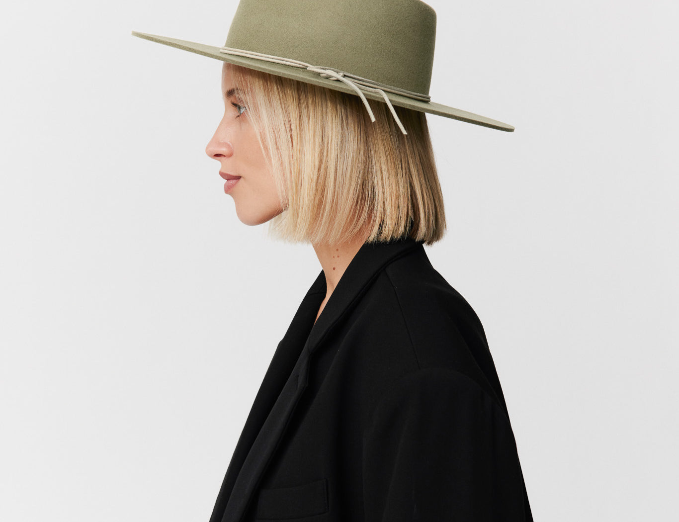 Fedora Hut Damen aus Merino Wolle Pistachio Prinz Berlin Lookbook