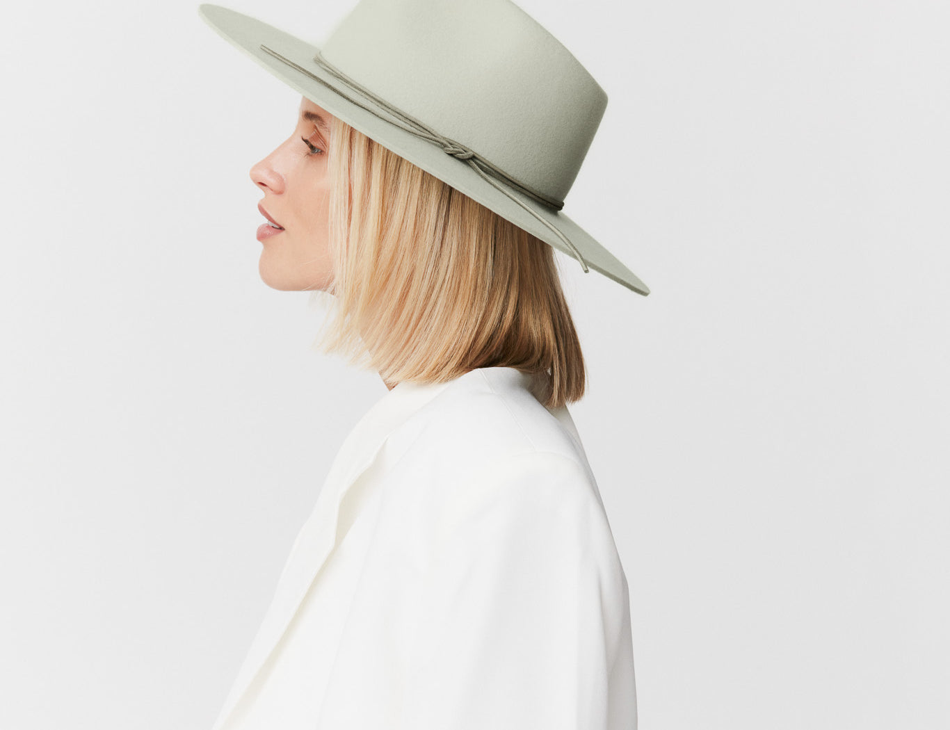Fedora Hut Damen aus Merino Wolle Sage Prinz Berlin Lookbook