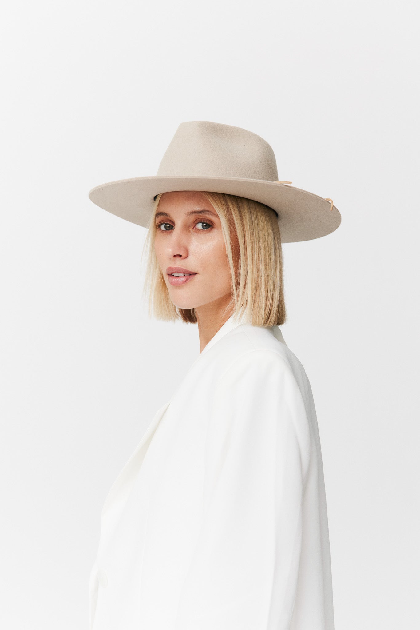 Merino Fedora Hut Classic Brim Sesam