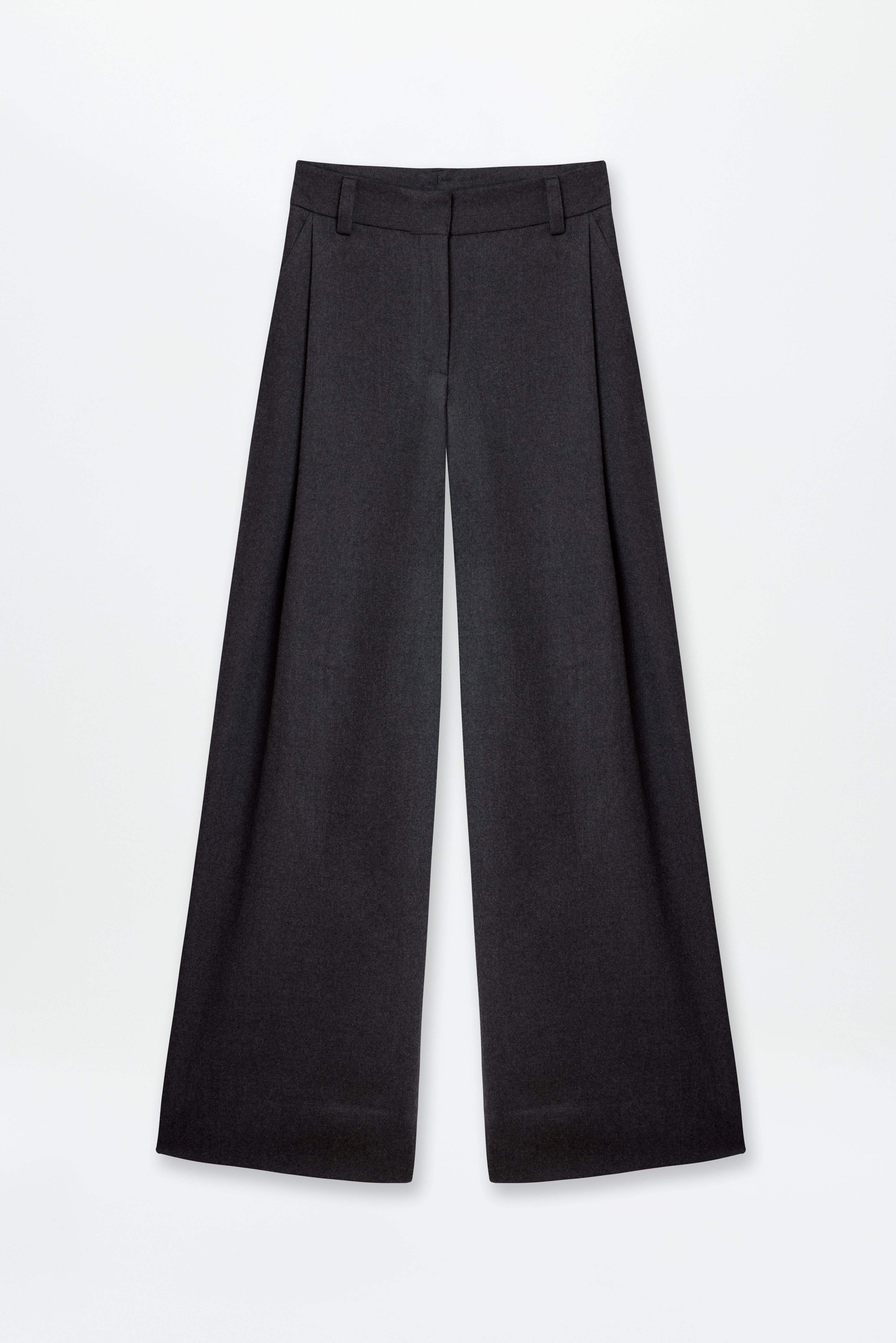 Wool Pleat Trousers Graphite