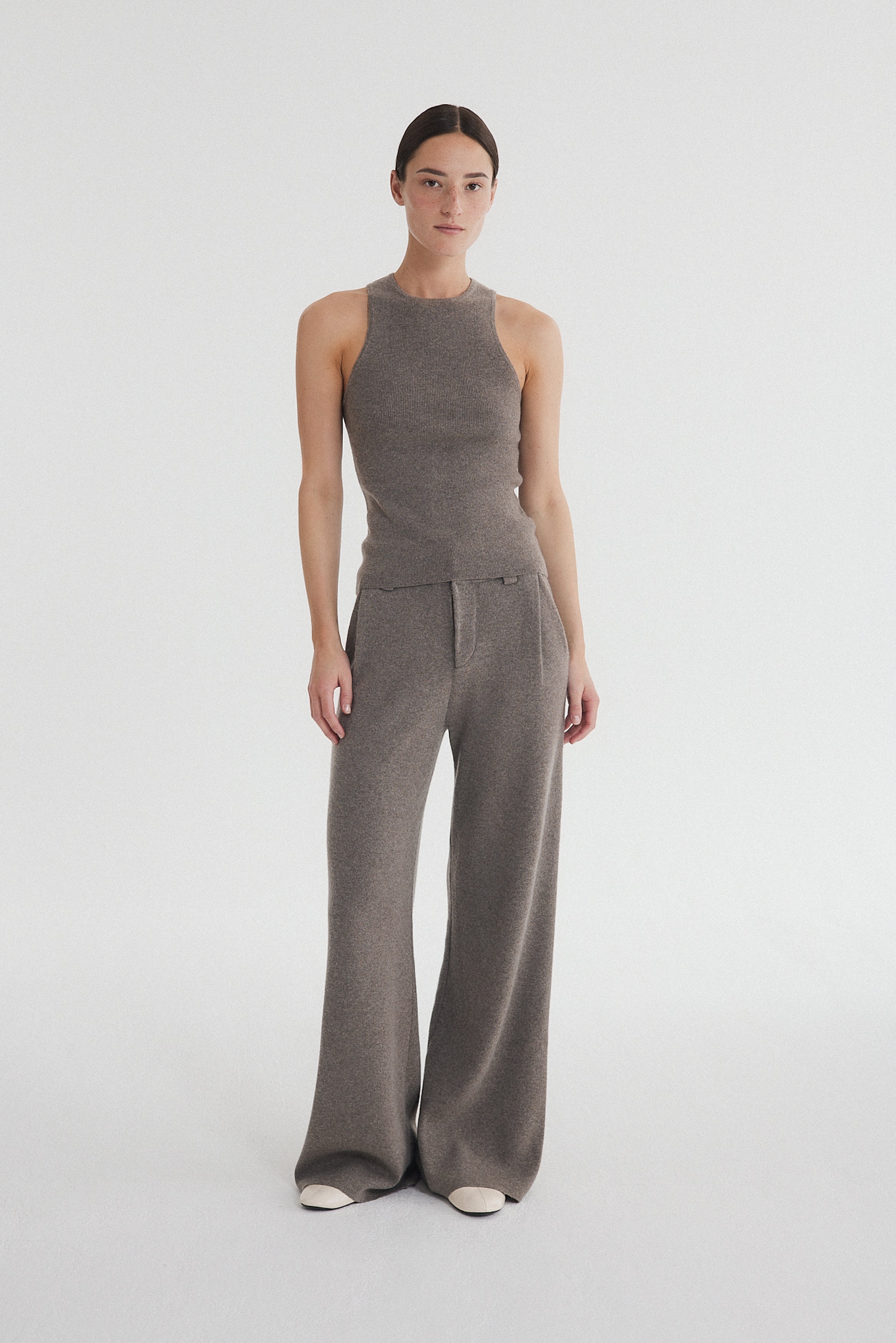 Rib Tank Top Grey
