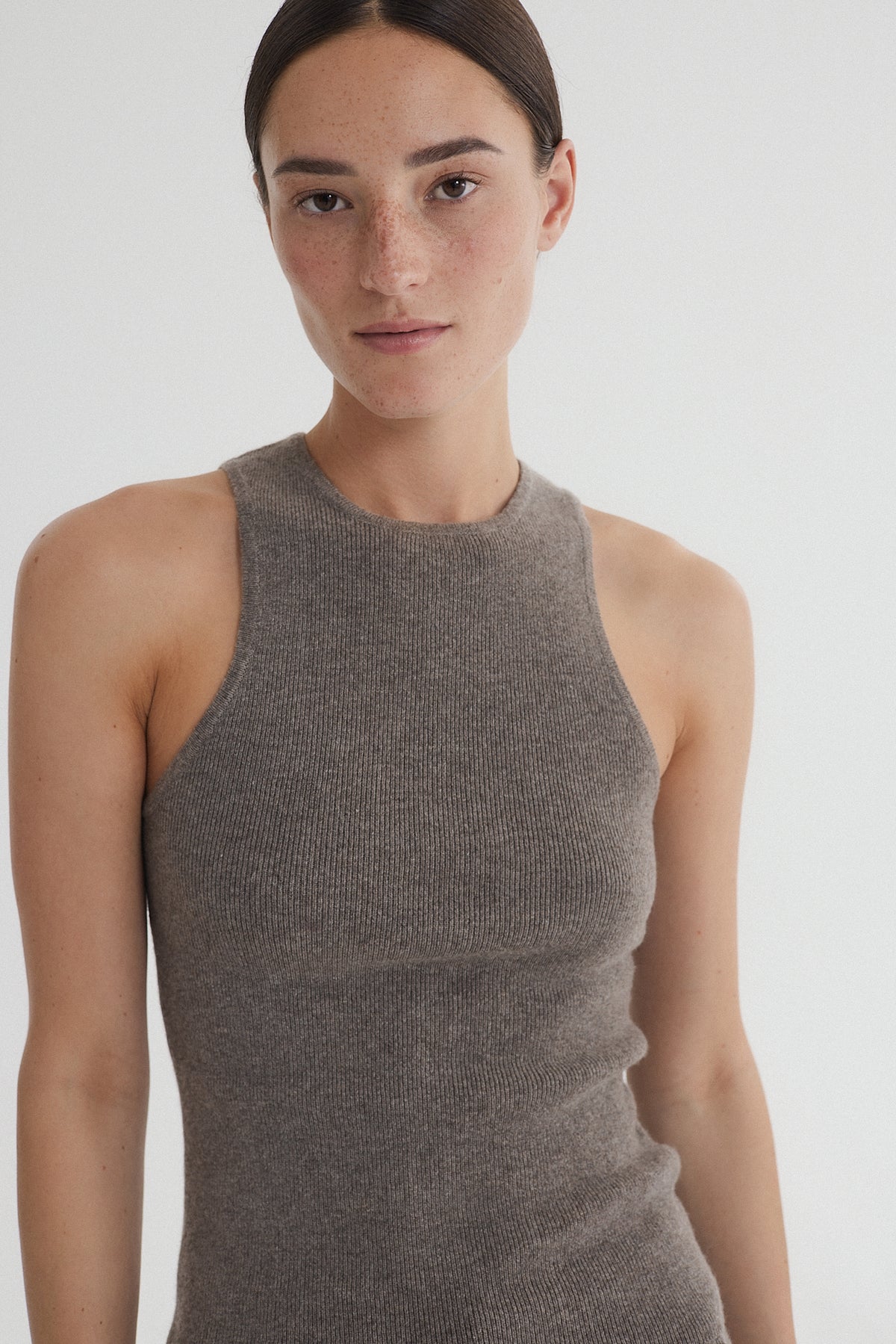 Rib Tank Top Grey