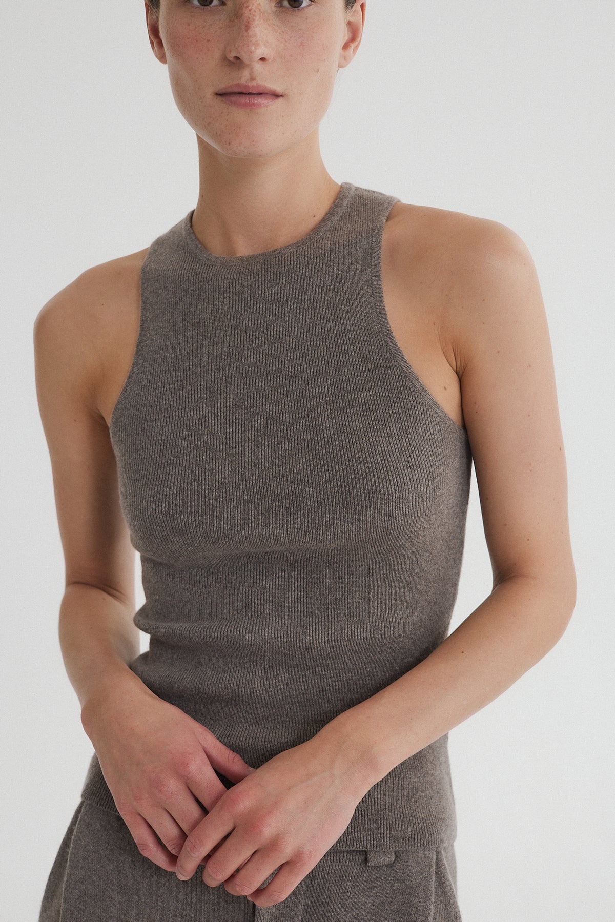 Rib Tank Top Grey