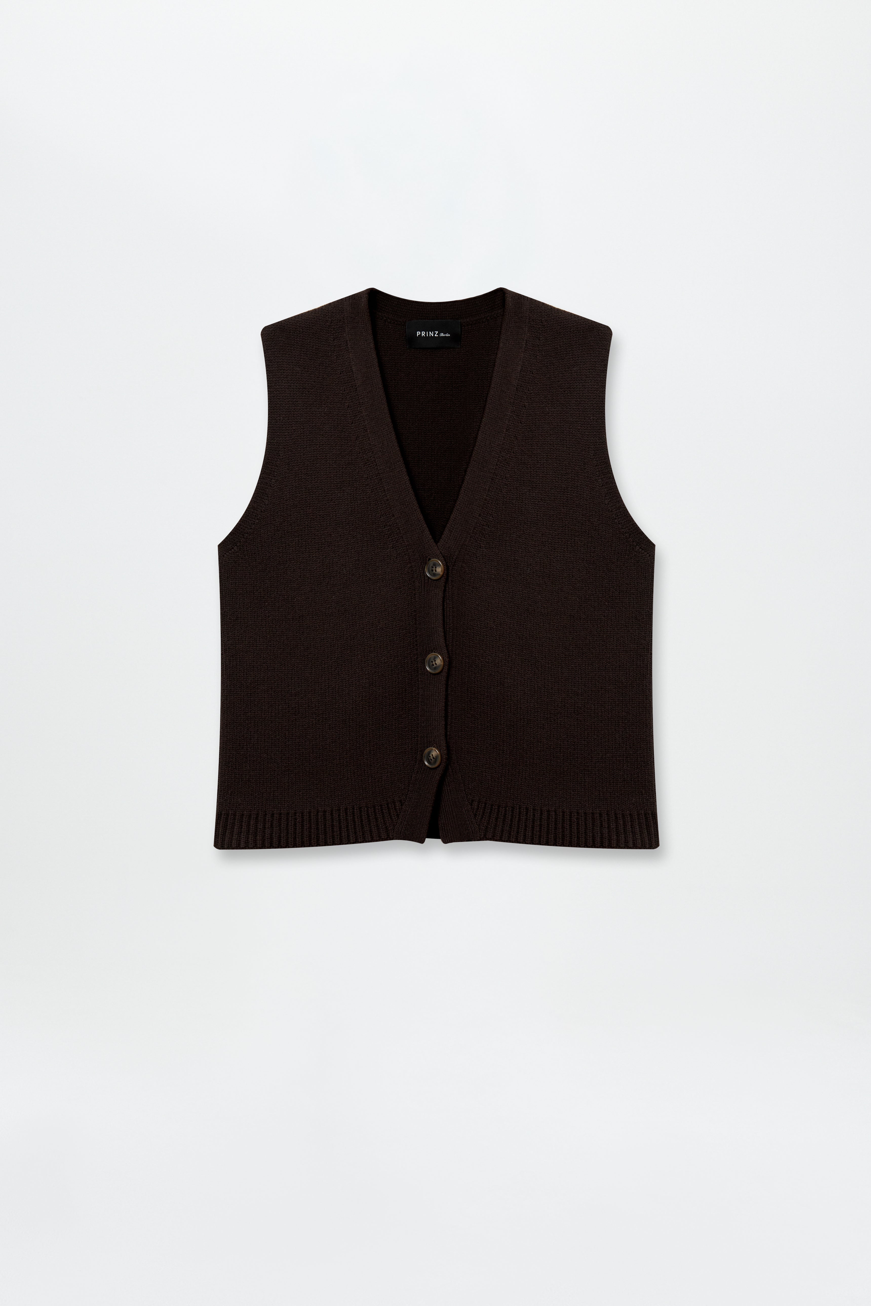 Chunky Cardigan Vest Chocolate