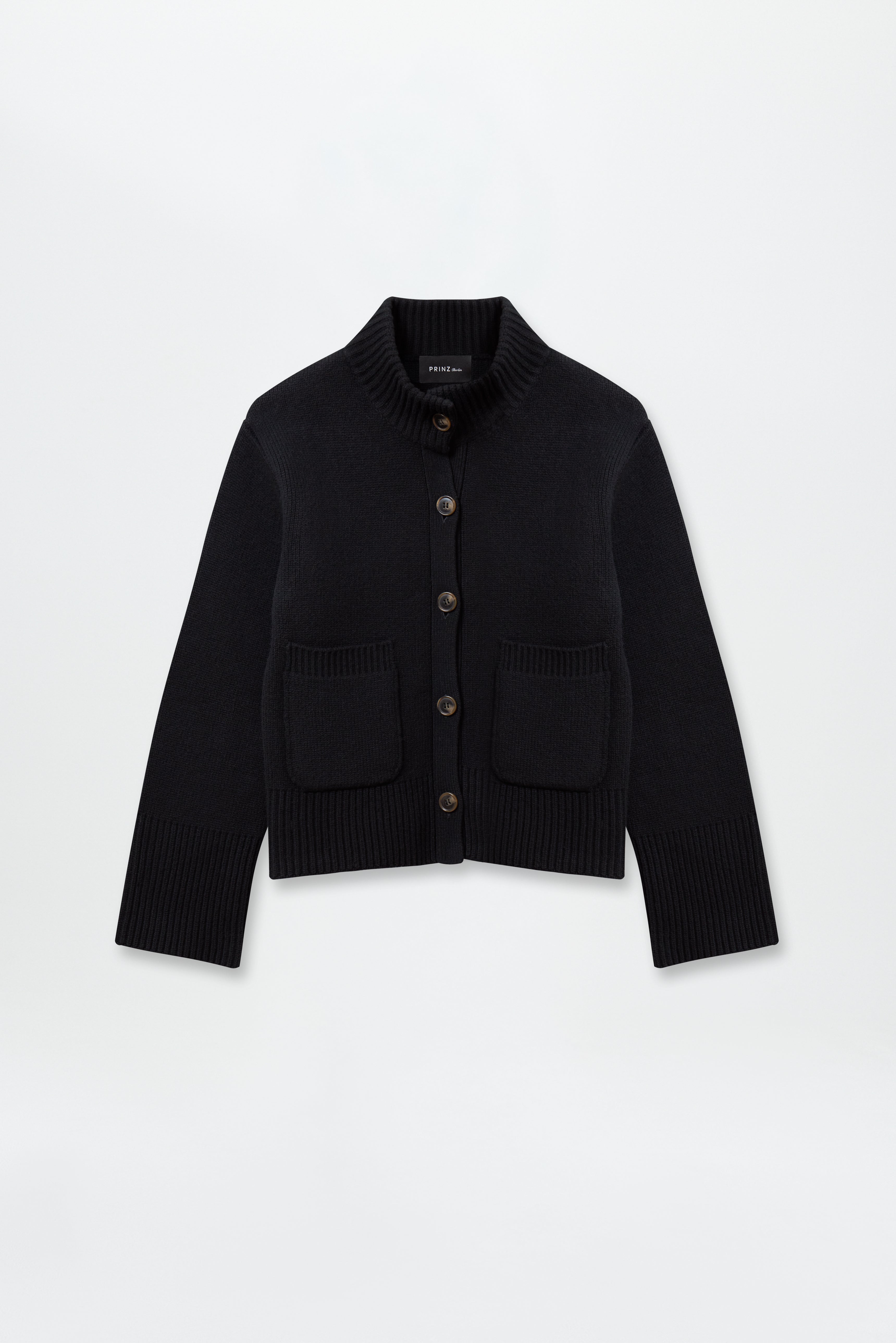 Chunky Crewneck Cardigan Black