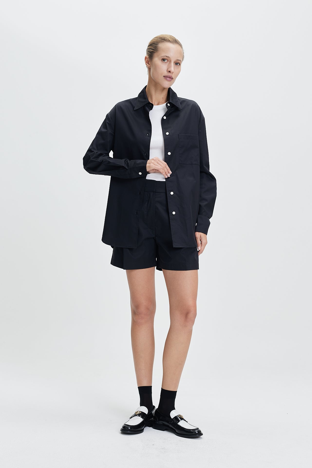 Cotton Oversized Blouse Black