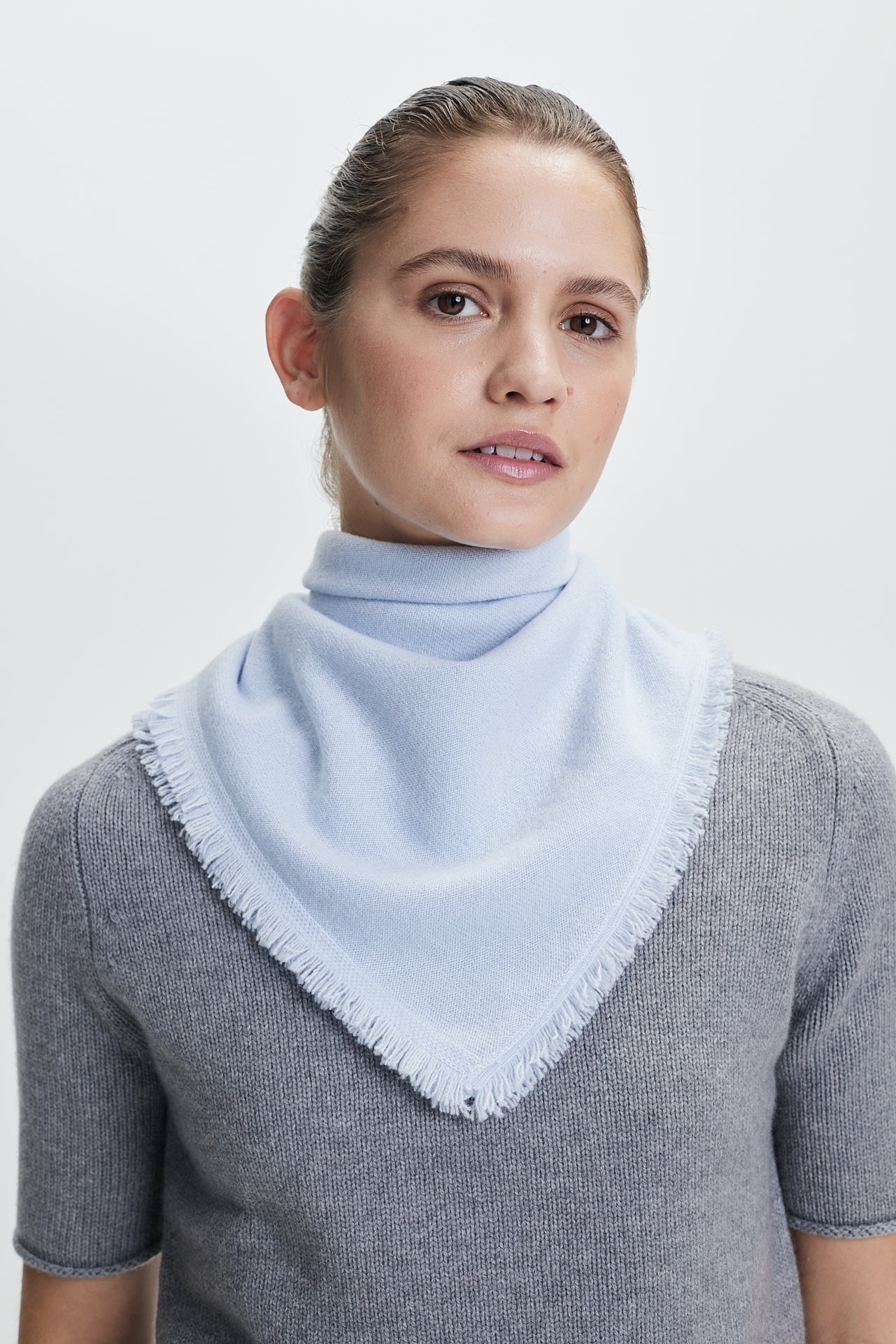 Cashmere Bandana Plain 50 Powder Blue