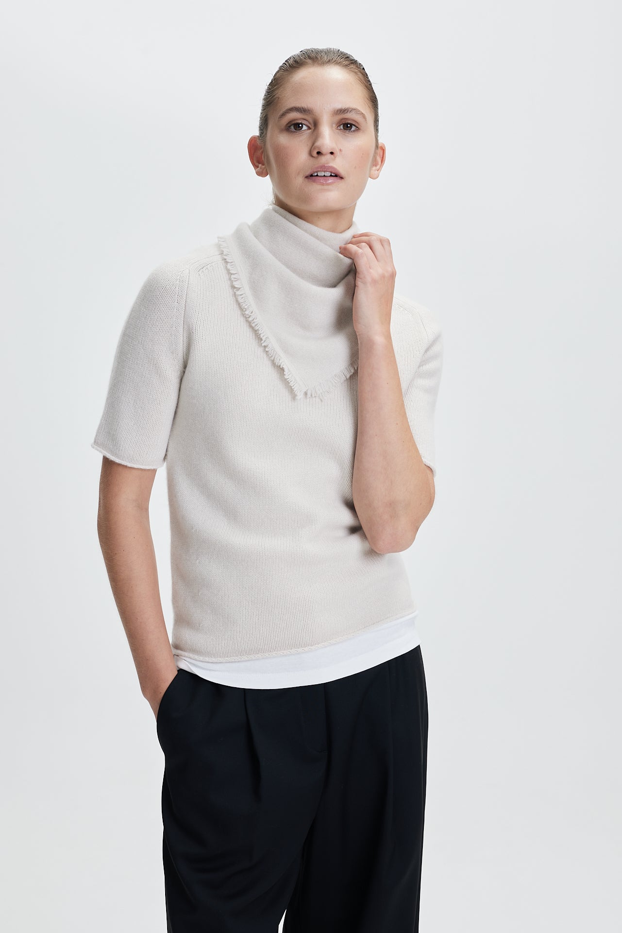 Cashmere Bandana Plain 50 Vanilla