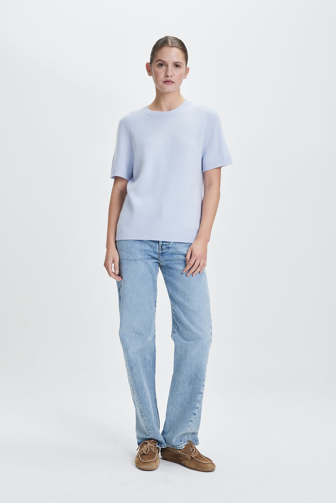 Fine Oversized T-Shirt Powder Blue